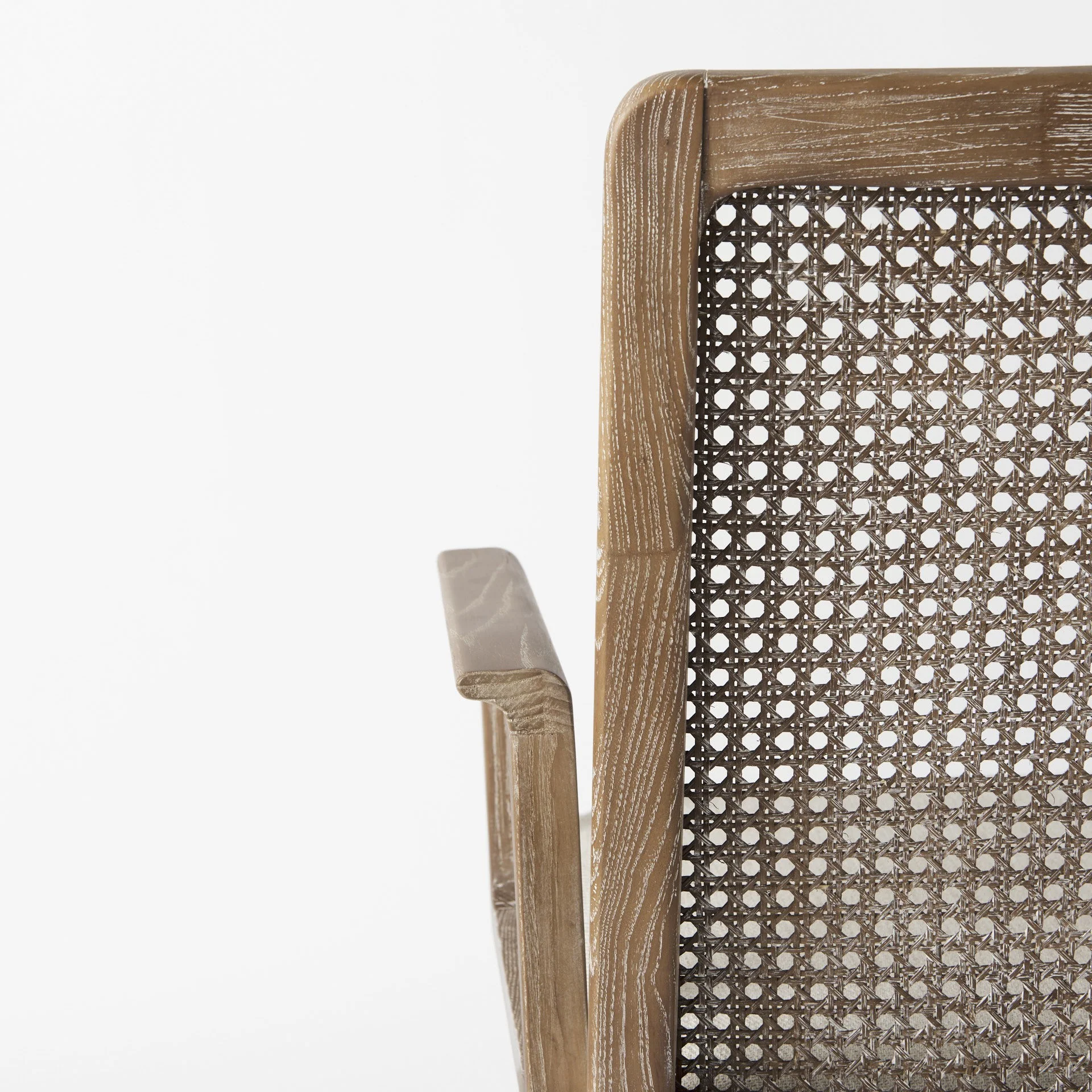 Light Natural And Cream Uholstery And Cane Dining Armchair By Homeroots - Image 9