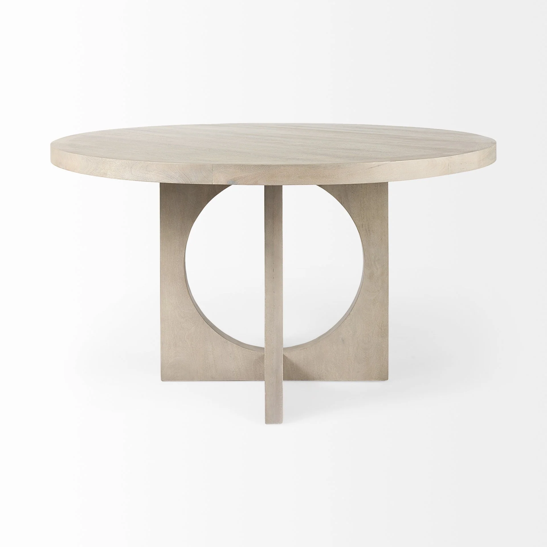 Light Natural Wood Round Geometric Dining Table By Homeroots - Image 2