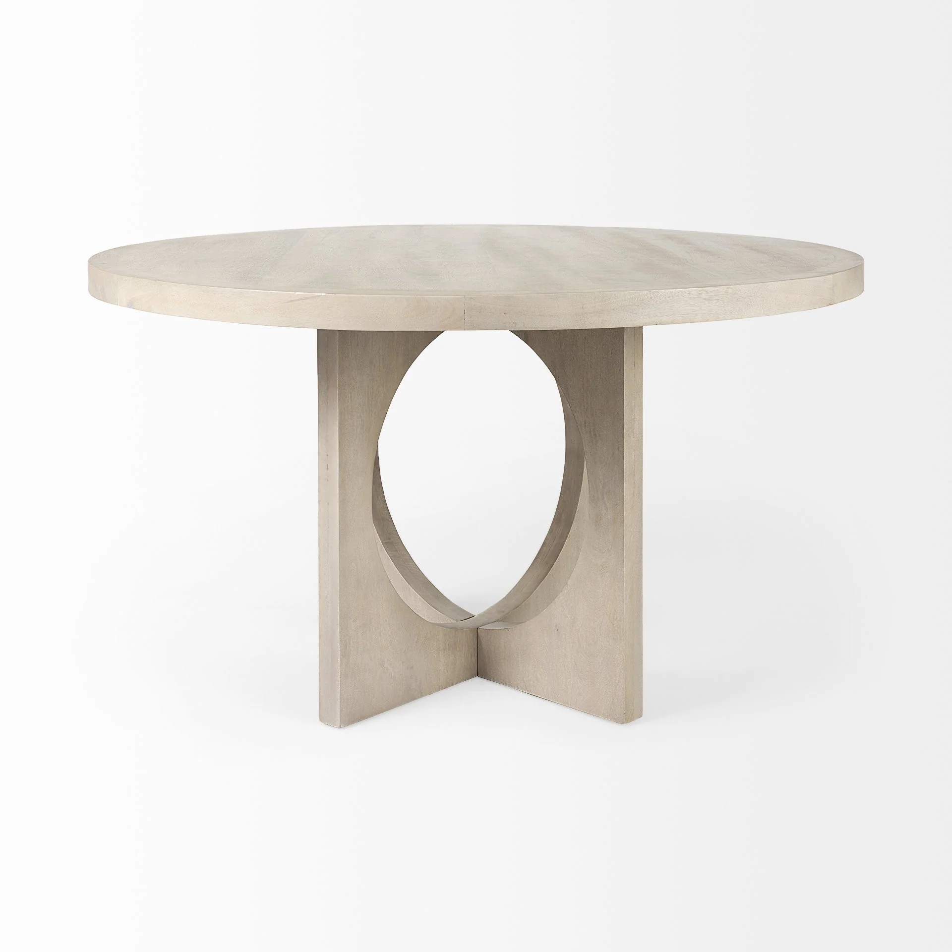 Light Natural Wood Round Geometric Dining Table By Homeroots - Image 3