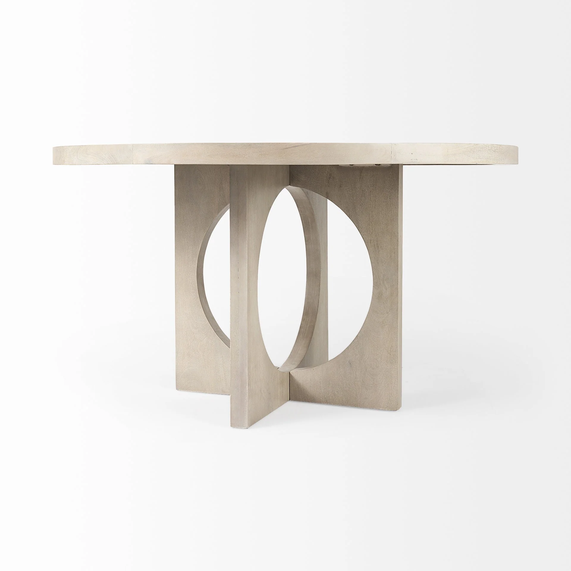 Light Natural Wood Round Geometric Dining Table By Homeroots - Image 4