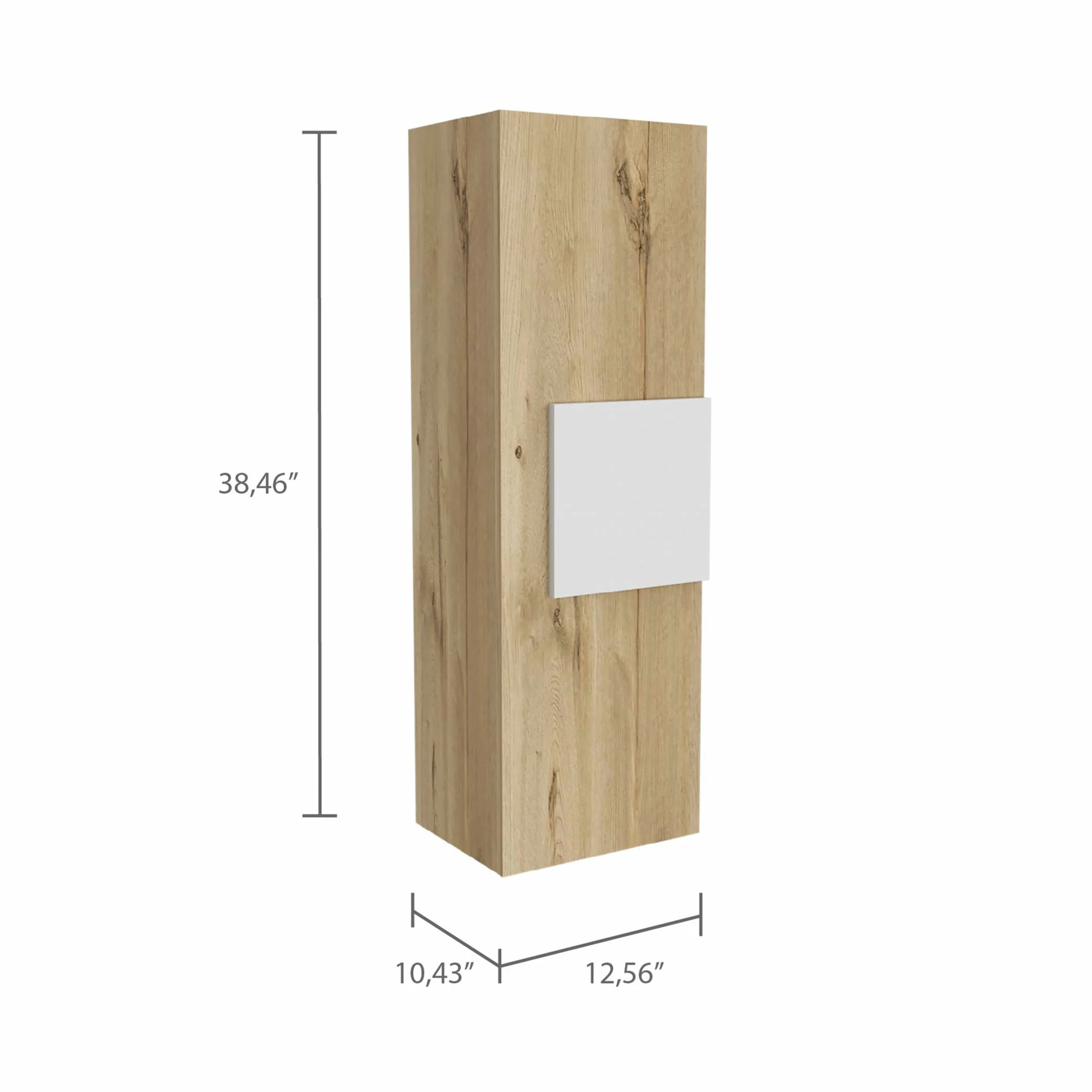 Light Oak and White Multi Purpose Vertical Hanging Cabinet By Homeroots - Image 3