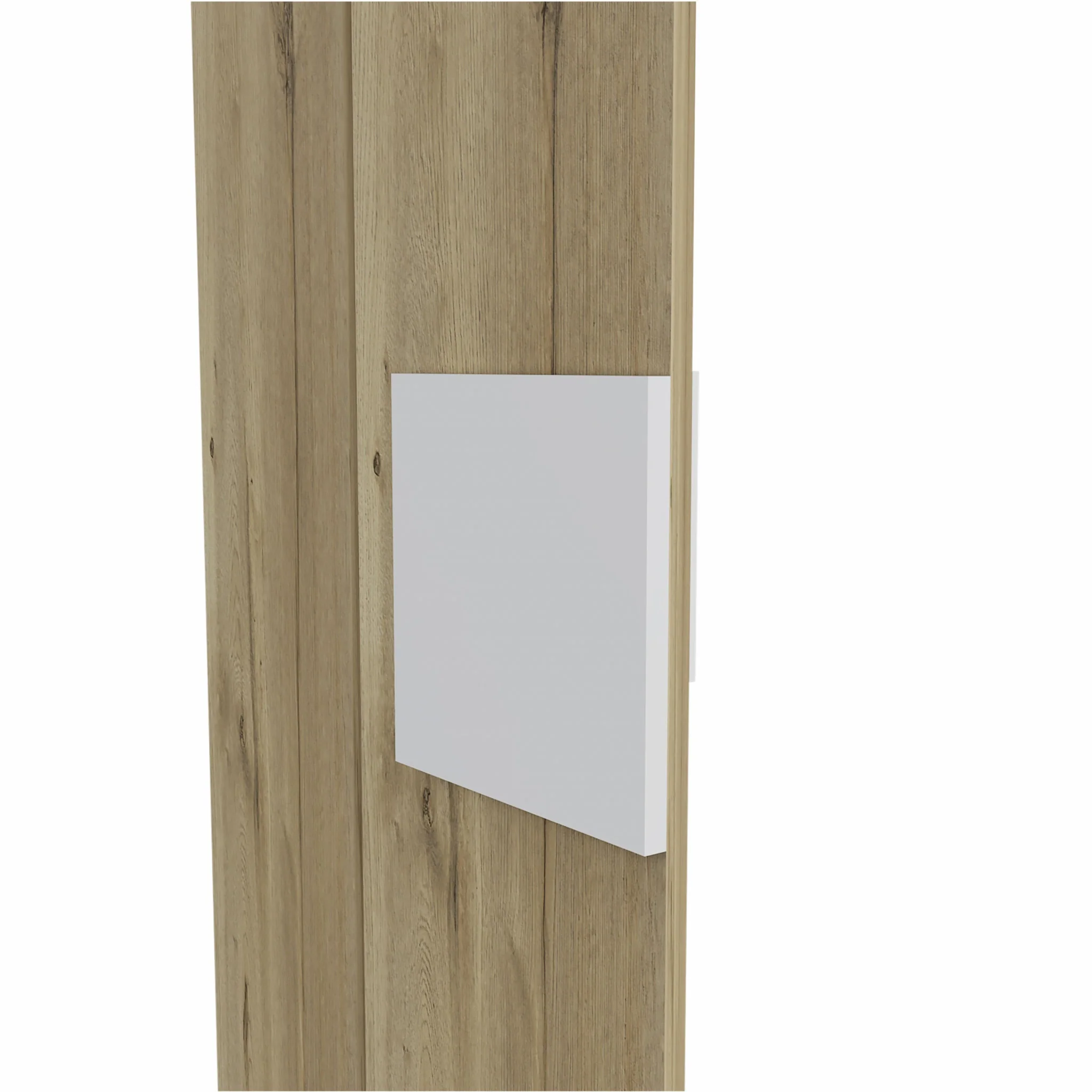 Light Oak and White Multi Purpose Vertical Hanging Cabinet By Homeroots - Image 7