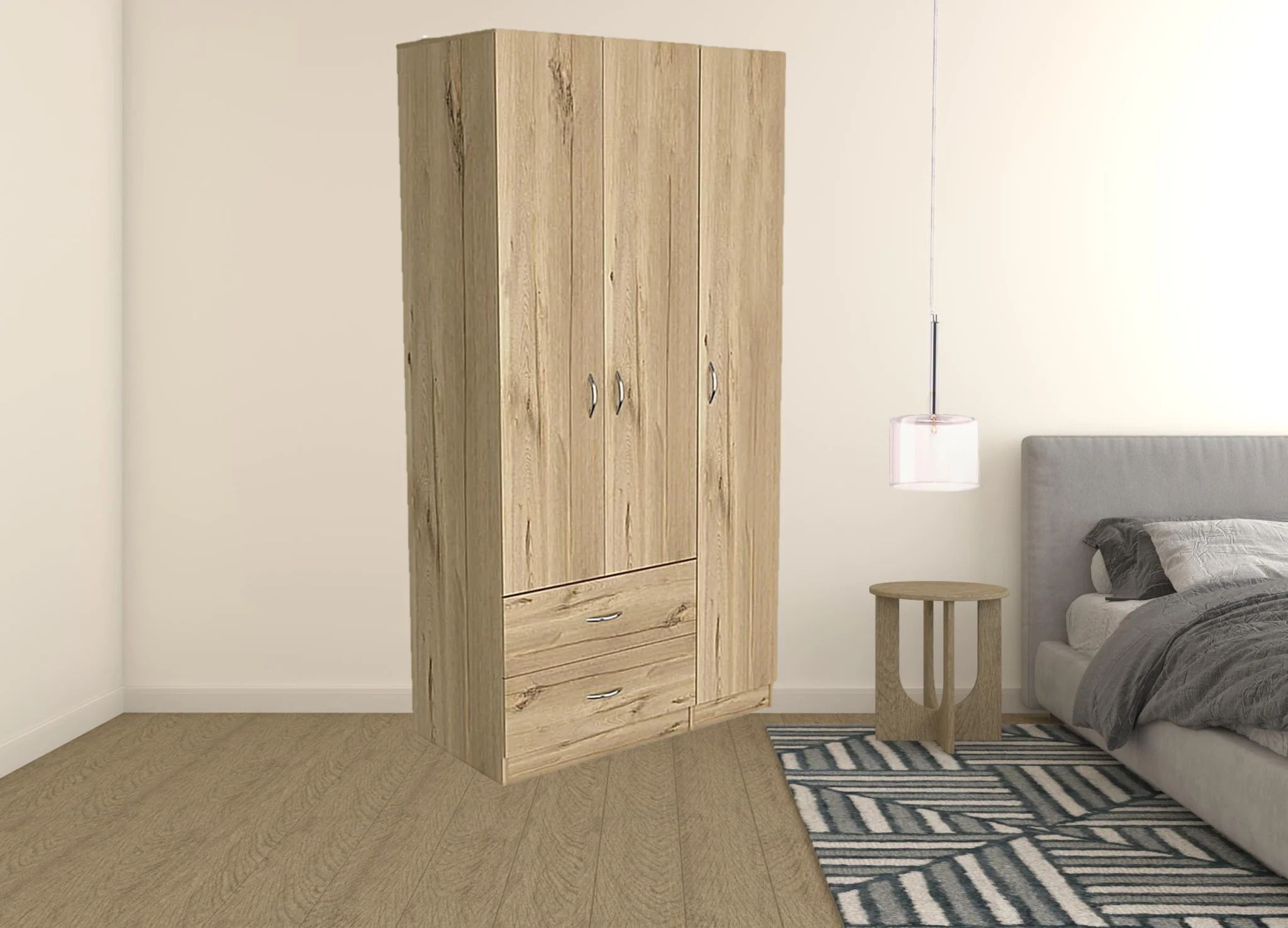 Light Oak Manufactured Wood Two Drawer Combo Dresser By Homeroots - Image 2