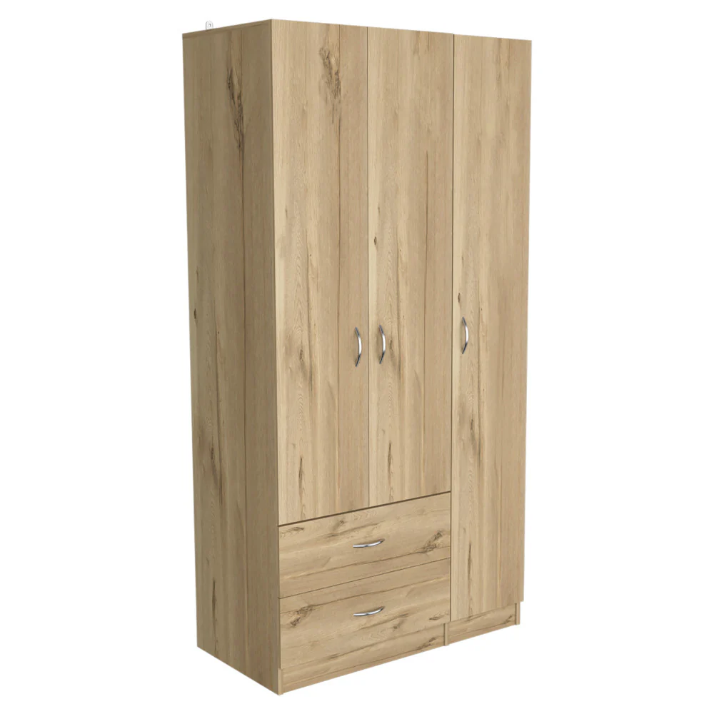 Light Oak Manufactured Wood Two Drawer Combo Dresser By Homeroots - Image 3