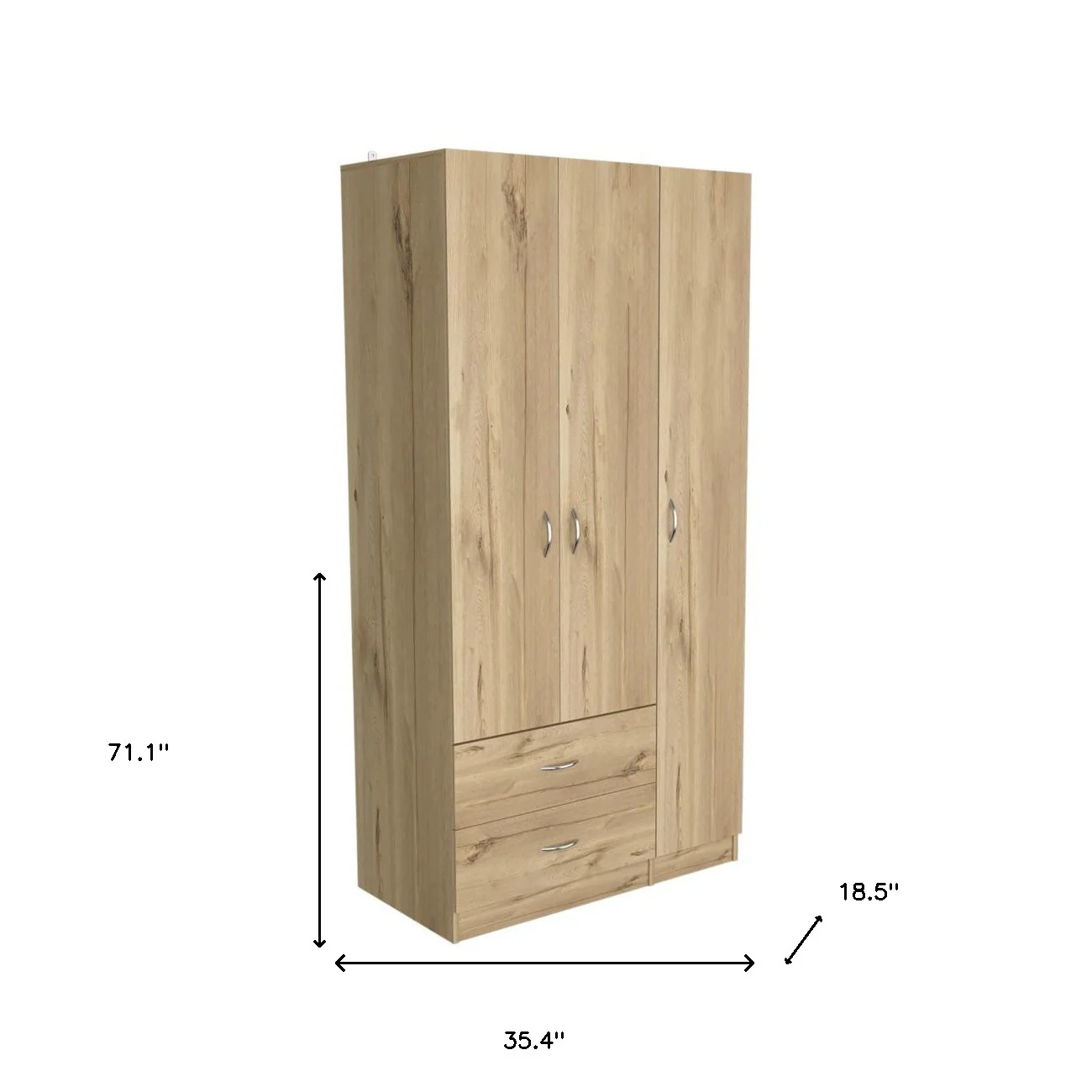 Light Oak Manufactured Wood Two Drawer Combo Dresser By Homeroots - Image 6