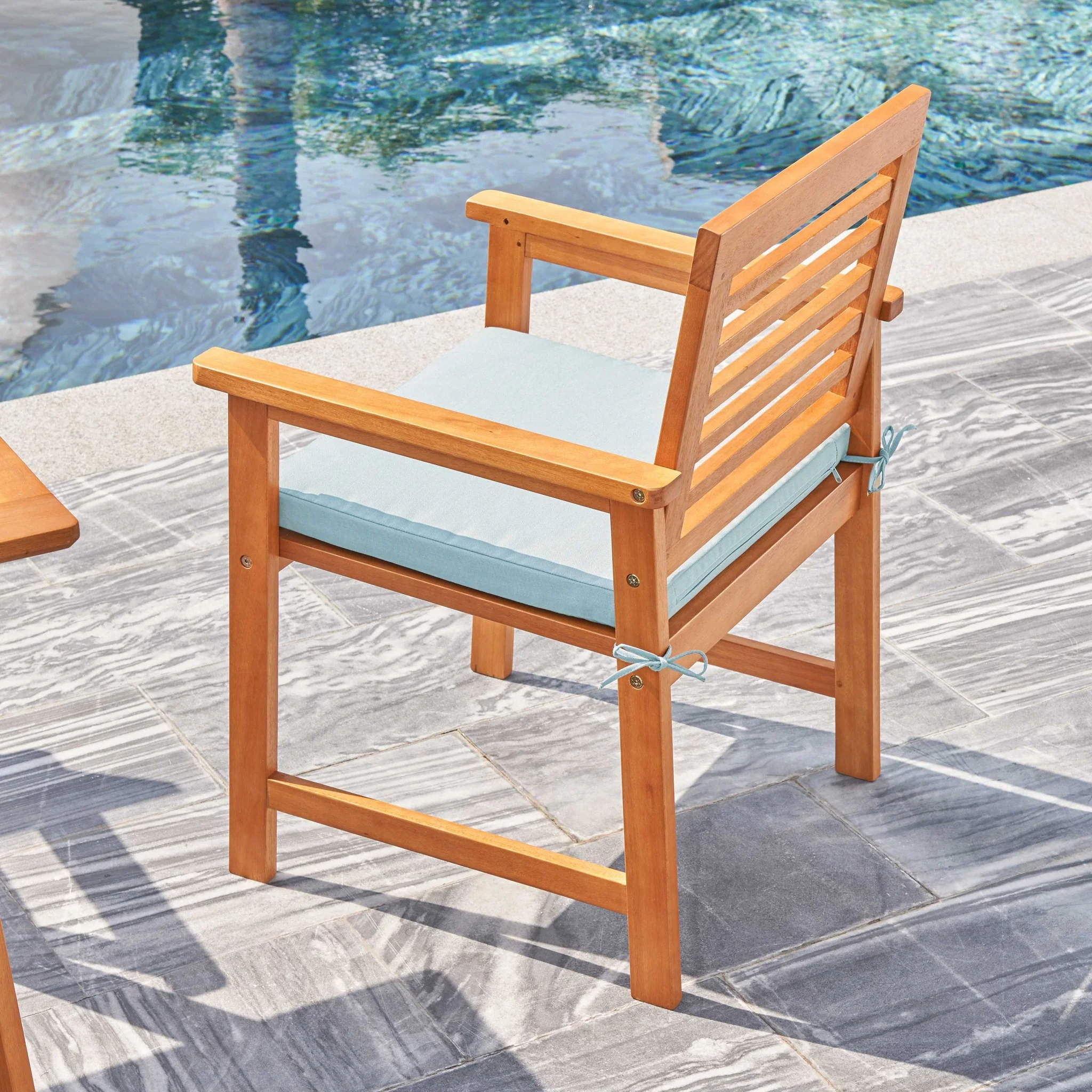 Light Wood Dining Armchair By Homeroots - Image 3