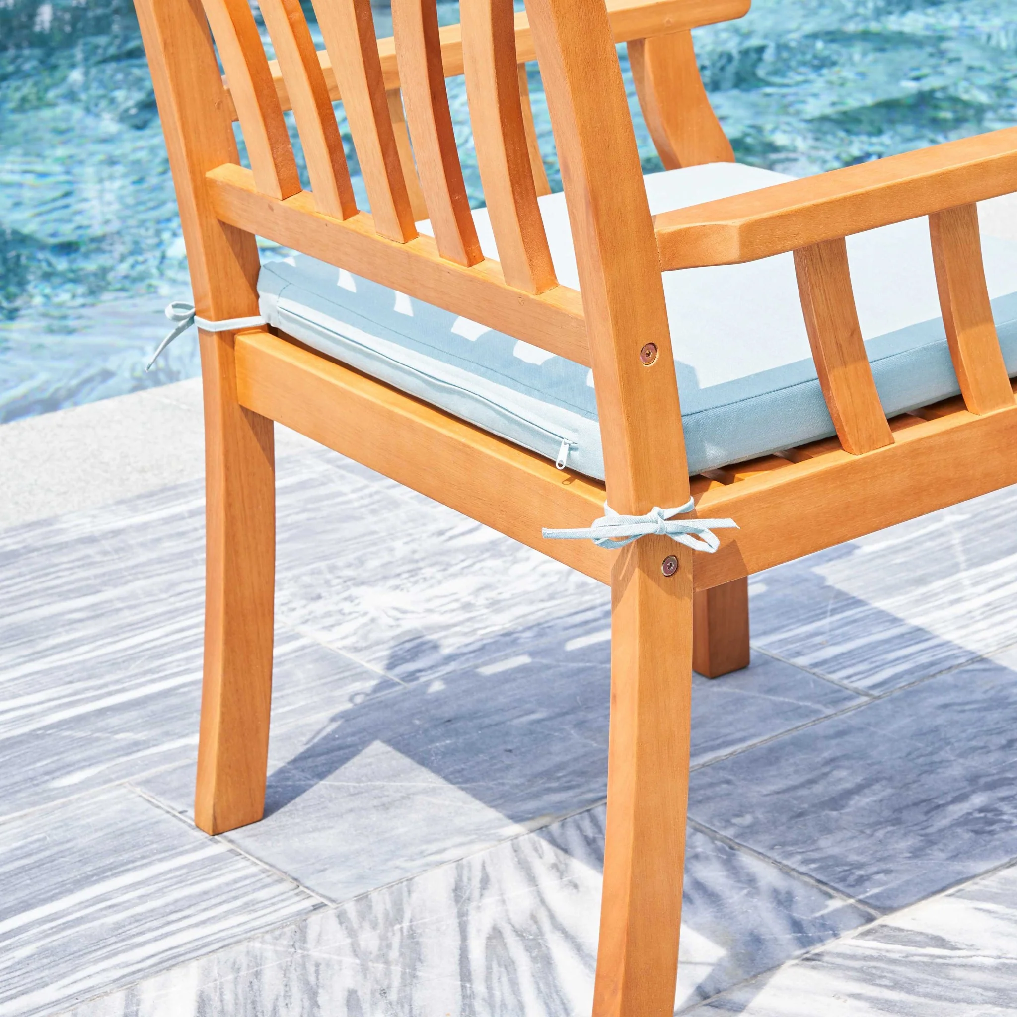Light Wood Dining Armchair with Vertical Slats By Homeroots - Image 5