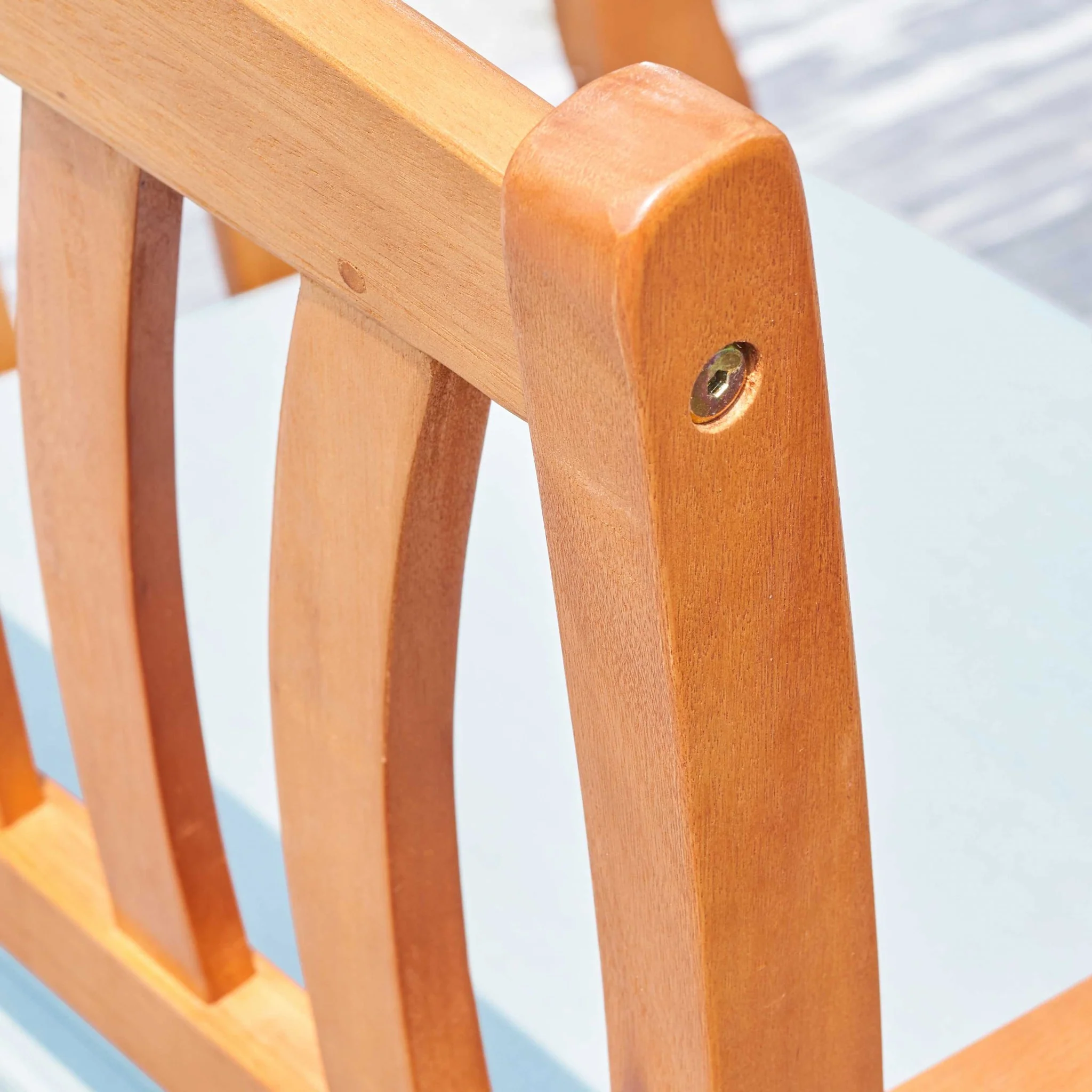 Light Wood Dining Armchair with Vertical Slats By Homeroots - Image 6