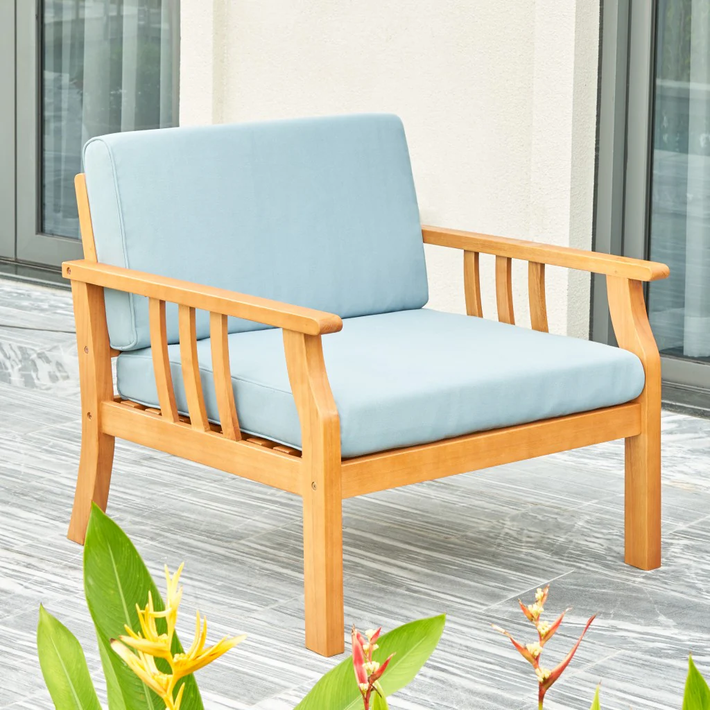 Light Wood Sofa Chair By Homeroots - Image 2