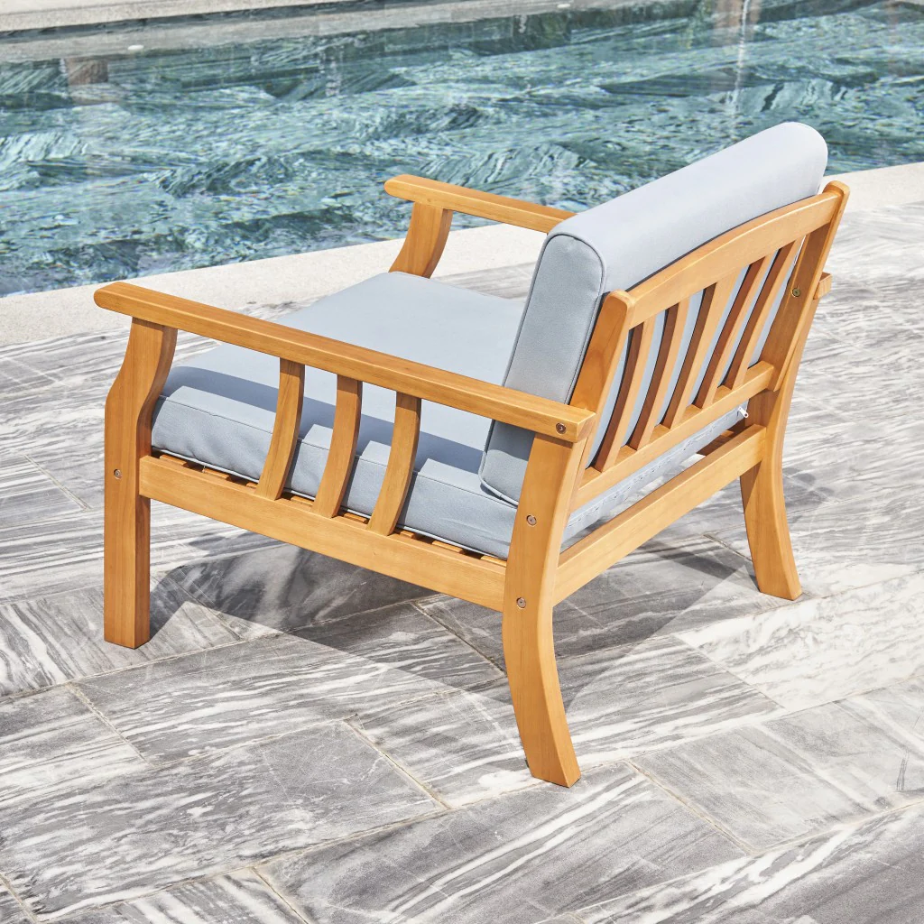 Light Wood Sofa Chair By Homeroots - Image 4