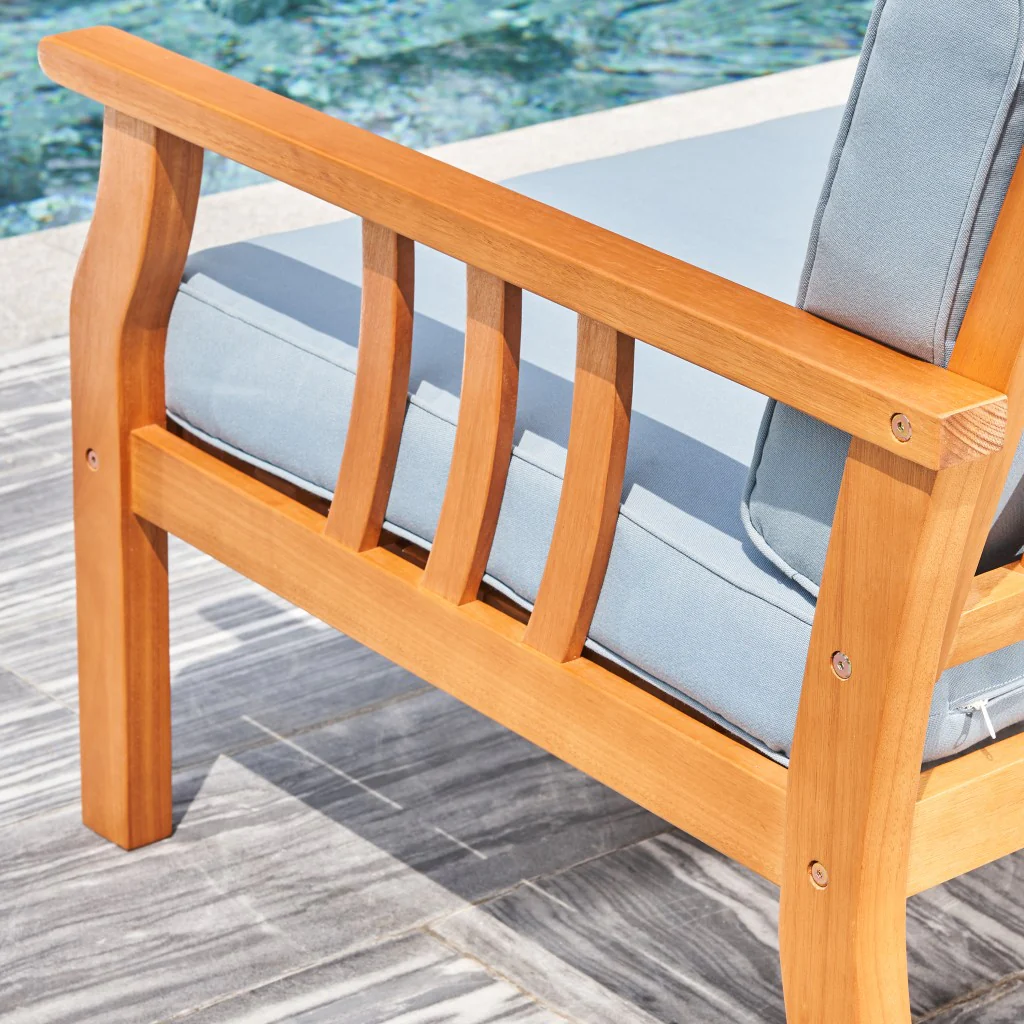 Light Wood Sofa Chair By Homeroots - Image 6