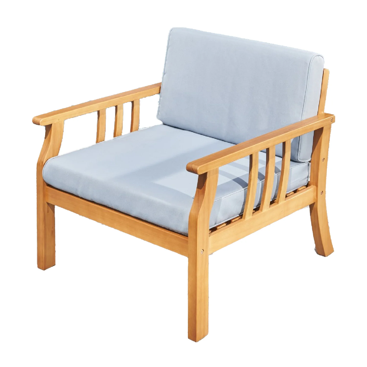 Light Wood Sofa Chair By Homeroots - Image 7