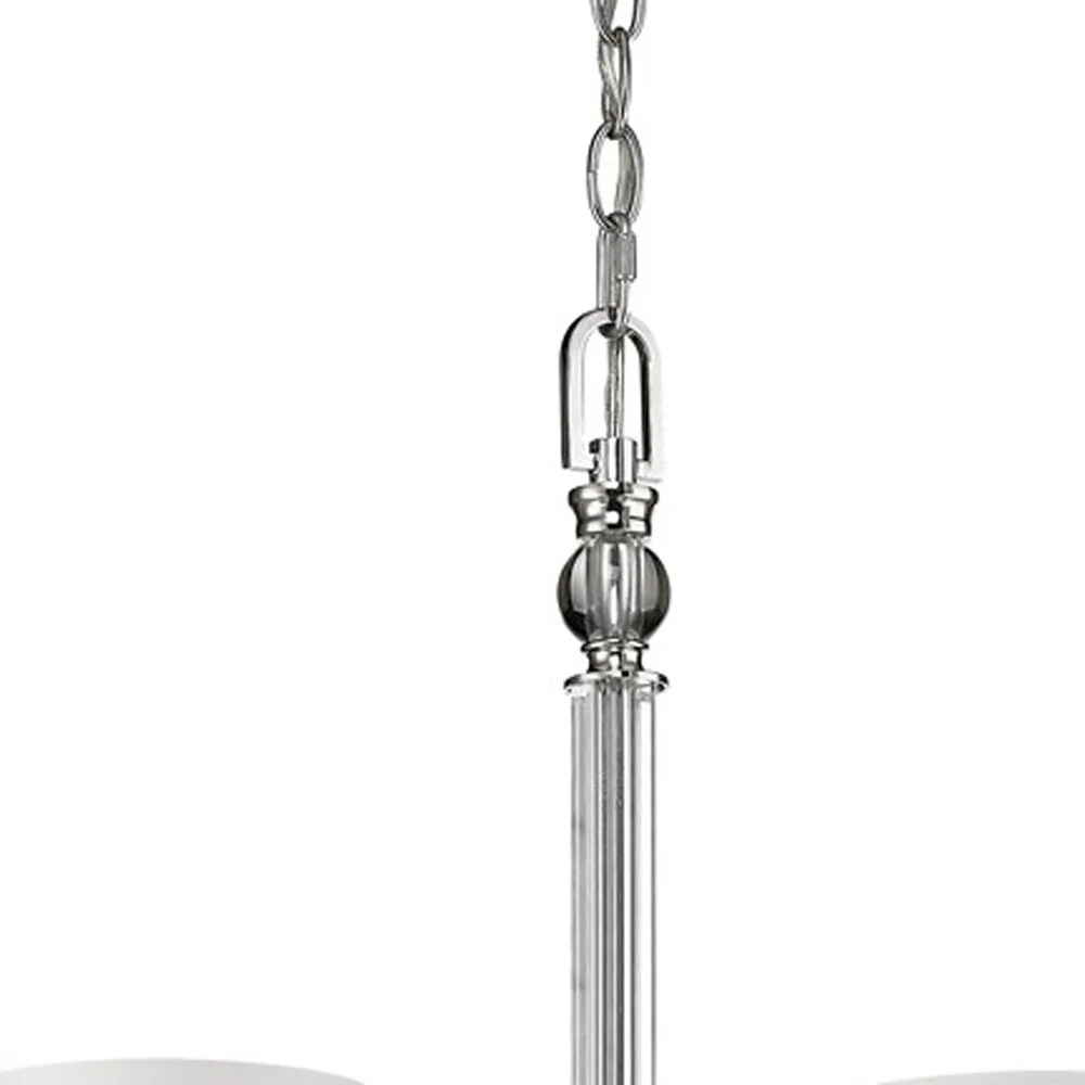 Lily 5-Light Polished Nickel Chandelier With Fabric Shades And Crystal Accents By Homeroots - Image 3