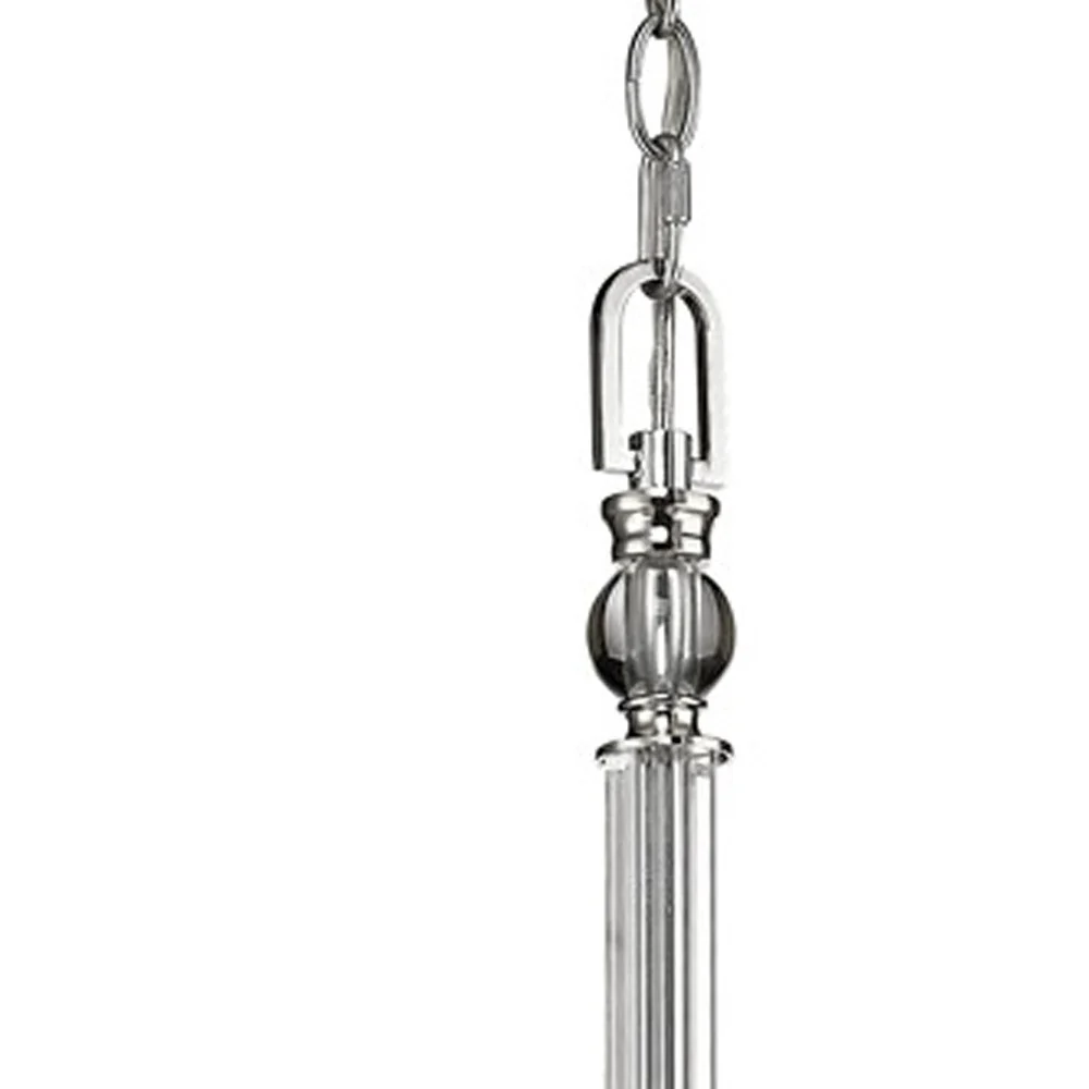 Lily 5-Light Polished Nickel Chandelier With Fabric Shades And Crystal Accents By Homeroots - Image 4
