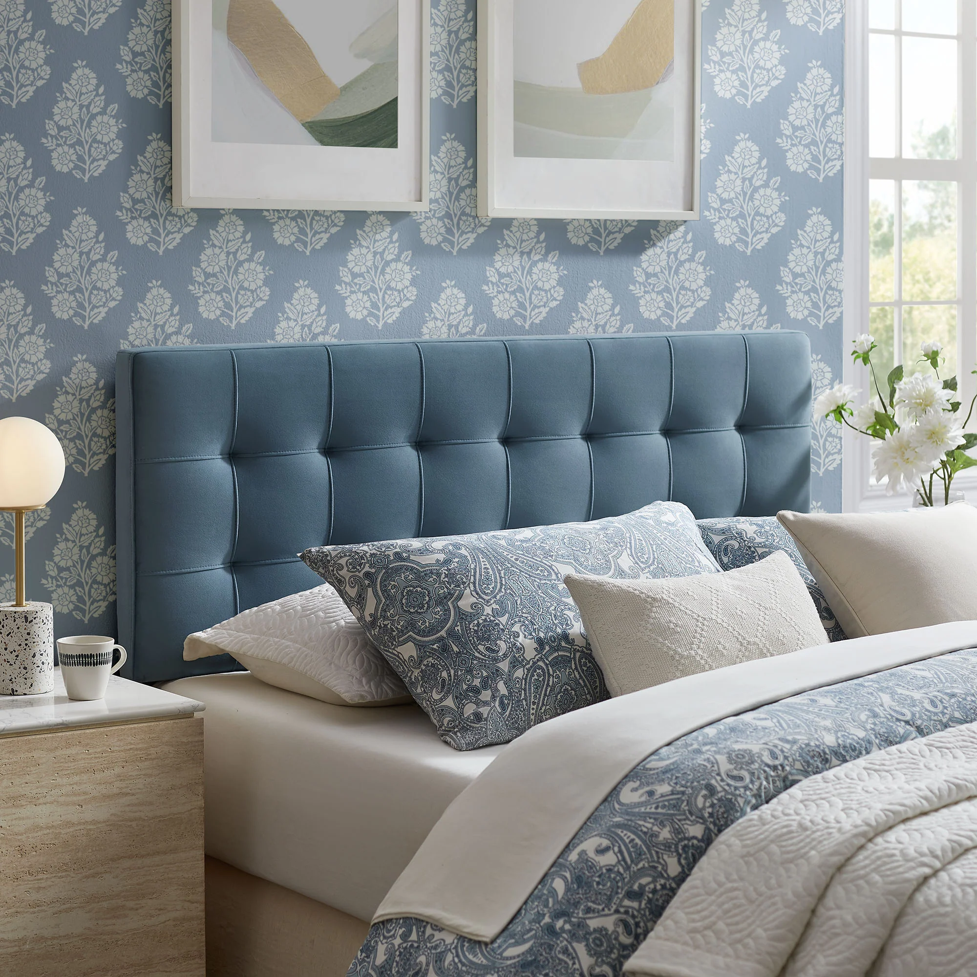 Lily Stain-Resistant Performance Velvet Full Size Headboard by Modway - Image 14