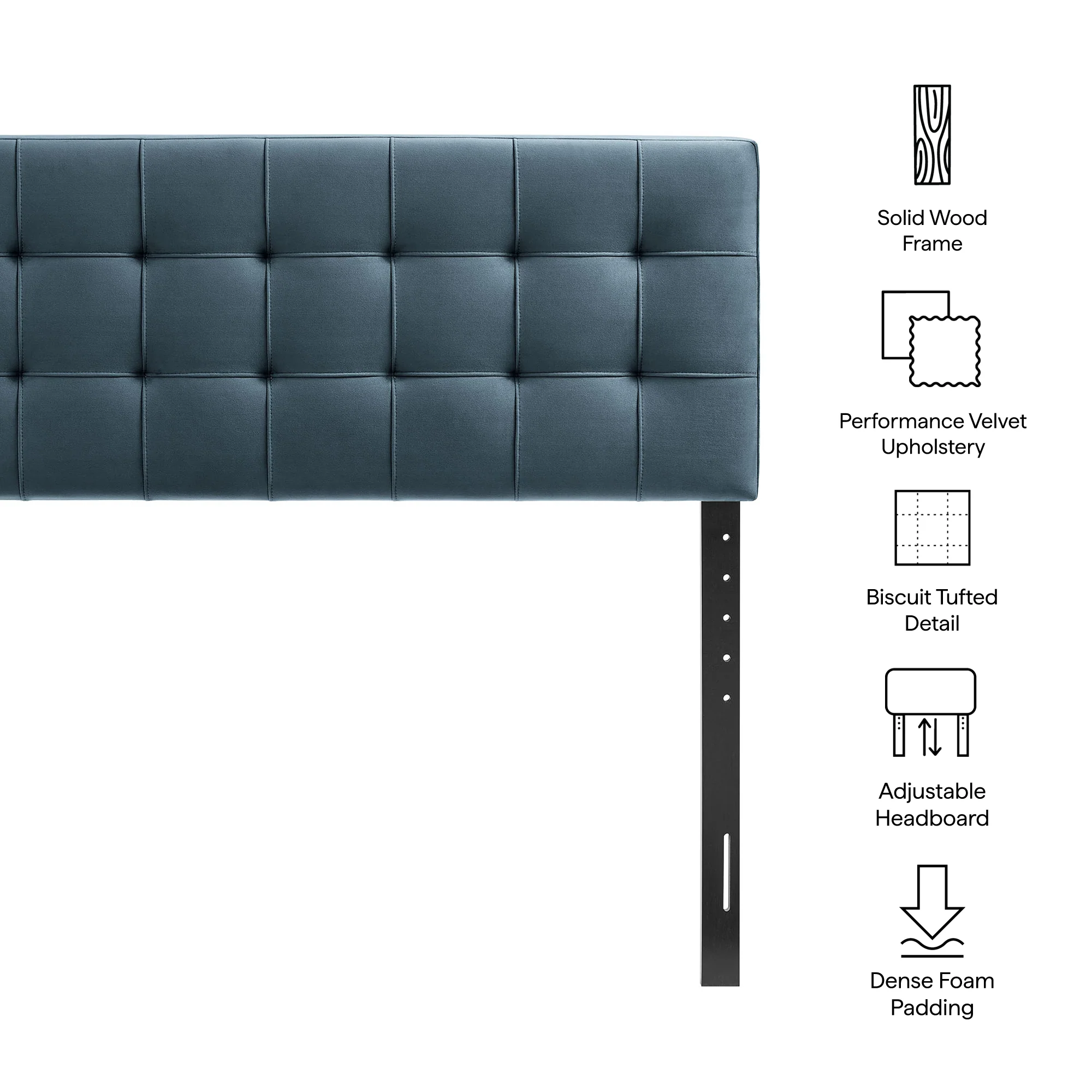 Lily Stain-Resistant Performance Velvet Full Size Headboard by Modway - Image 15