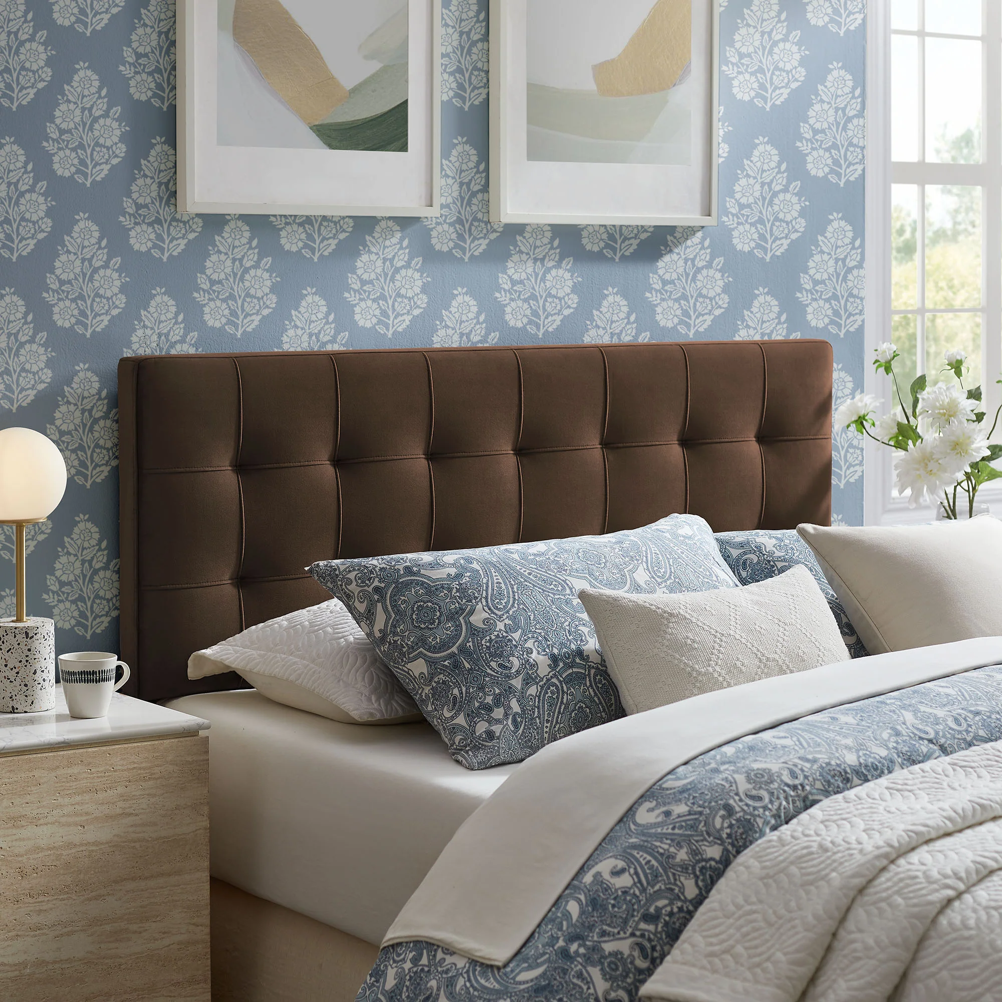 Lily Stain-Resistant Performance Velvet Full Size Headboard by Modway - Image 22