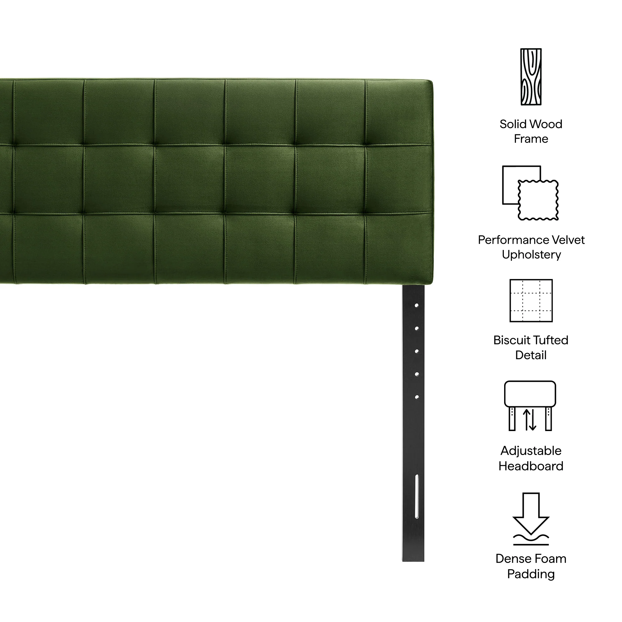 Lily Stain-Resistant Performance Velvet Full Size Headboard by Modway - Image 31