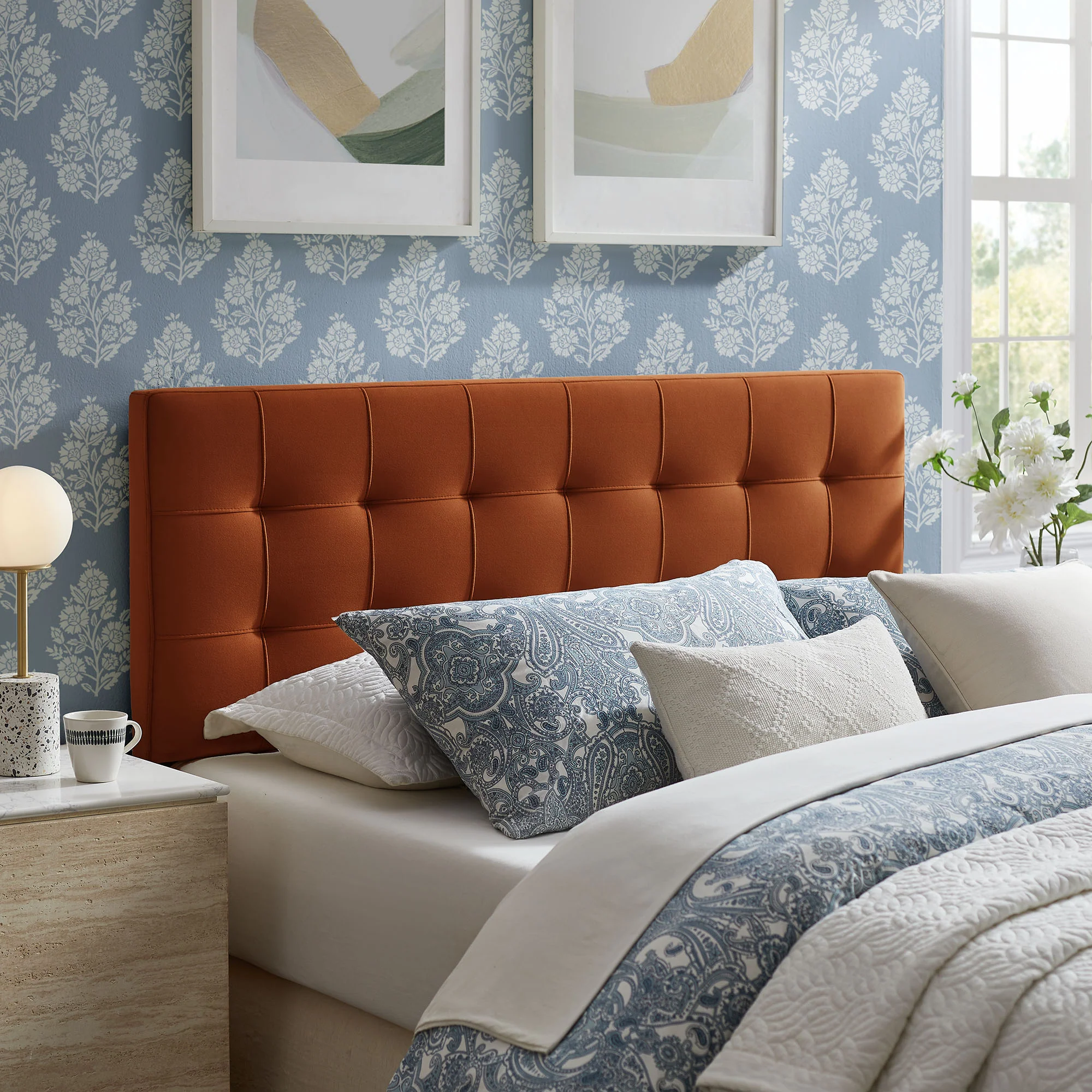 Lily Stain-Resistant Performance Velvet Full Size Headboard by Modway - Image 46