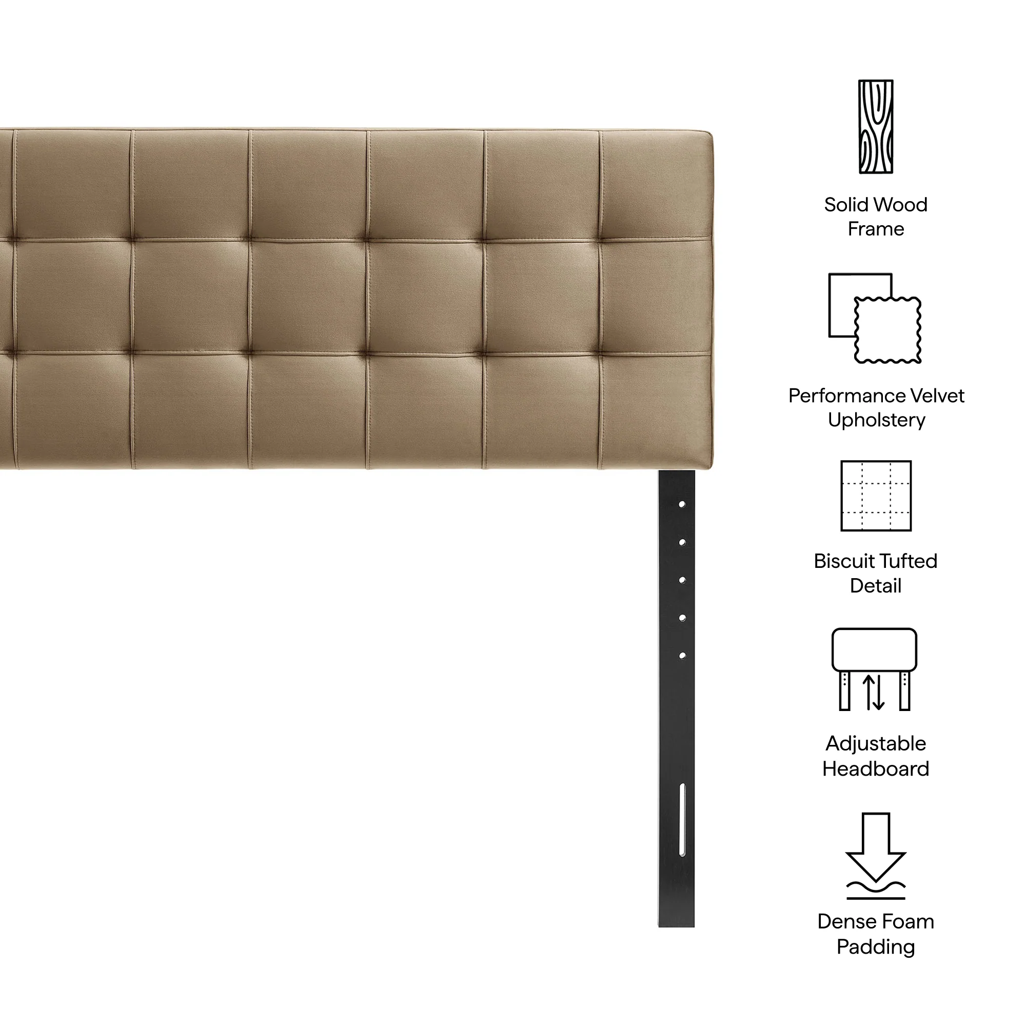 Lily Stain-Resistant Performance Velvet Full Size Headboard by Modway - Image 55