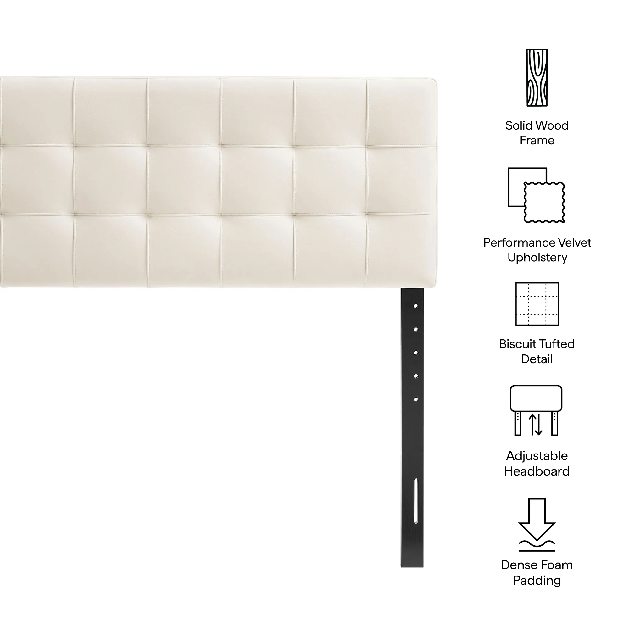 Lily Stain-Resistant Performance Velvet Full Size Headboard by Modway - Image 7