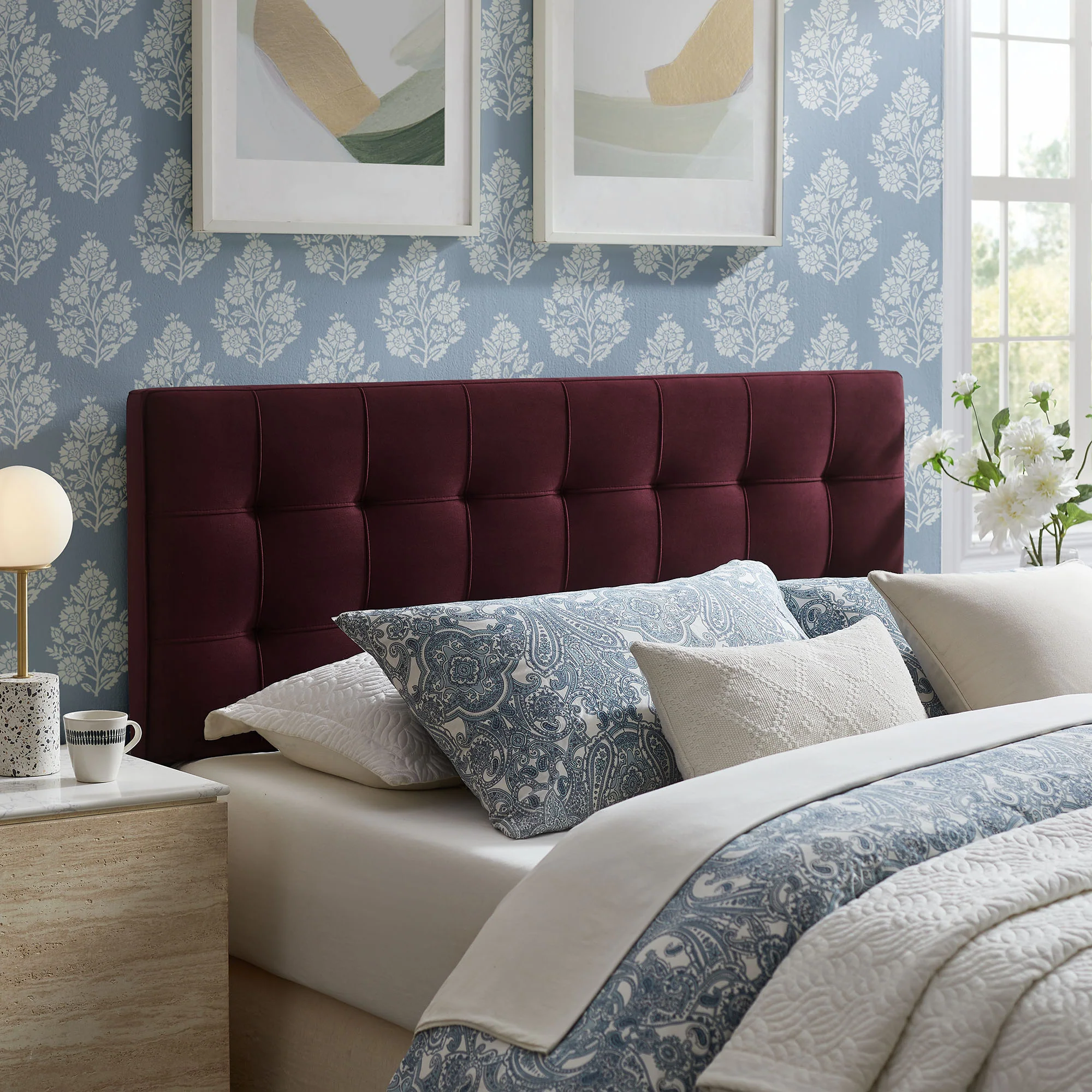 Lily Stain-Resistant Performance Velvet King Size Headboard by Modway - Image 38