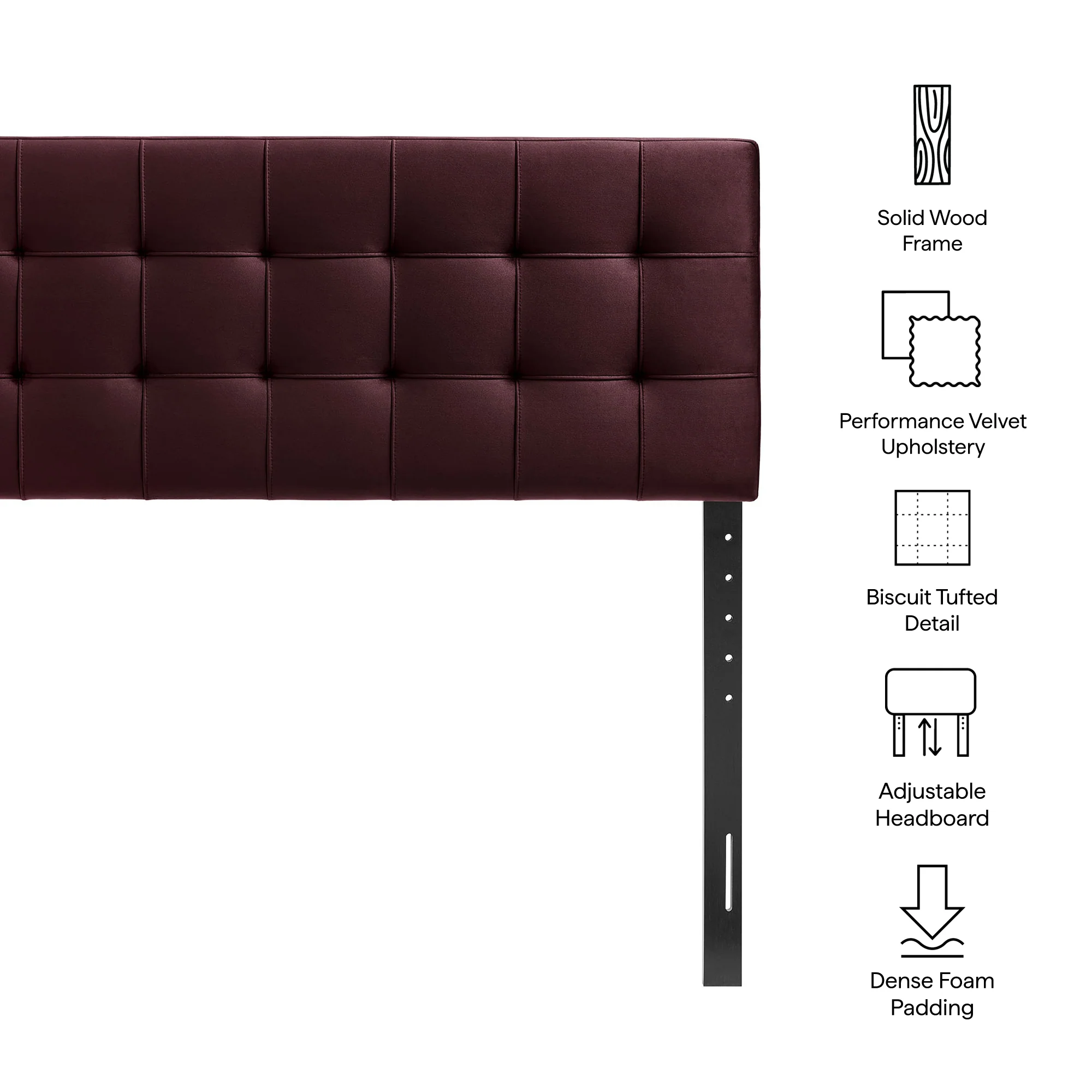 Lily Stain-Resistant Performance Velvet King Size Headboard by Modway - Image 39