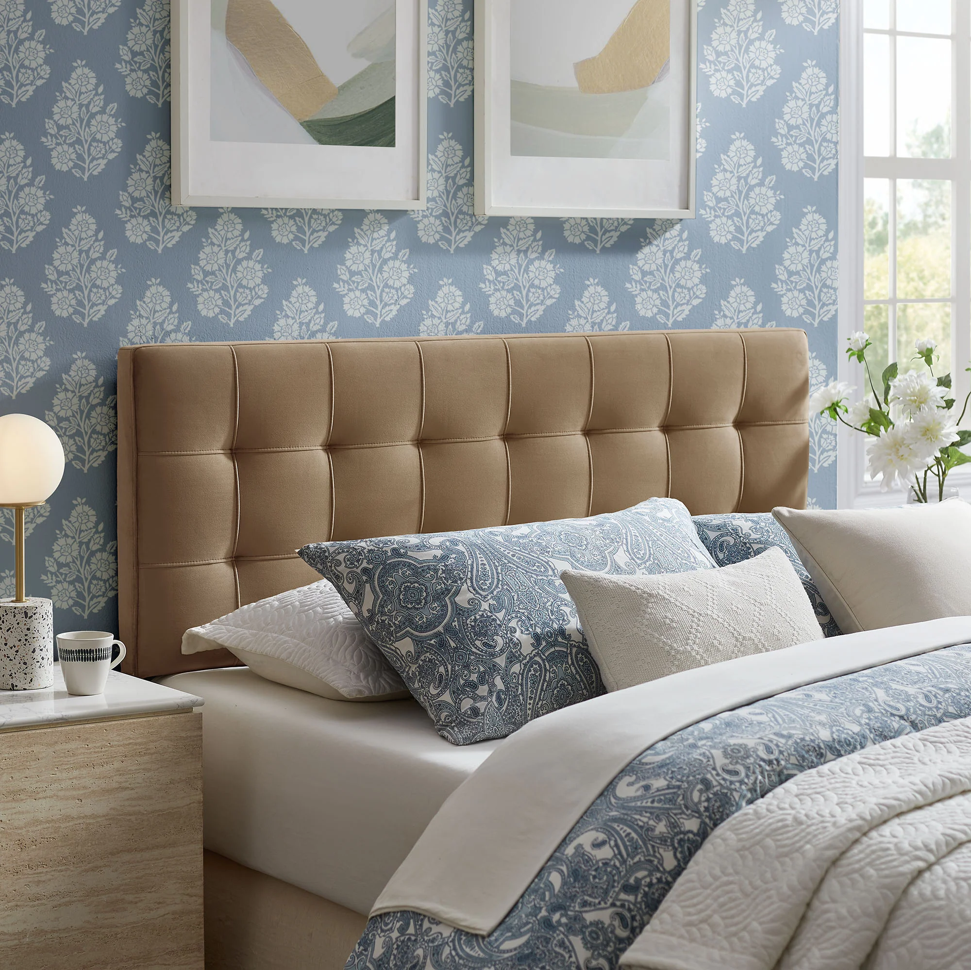 Lily Stain-Resistant Performance Velvet King Size Headboard by Modway - Image 54
