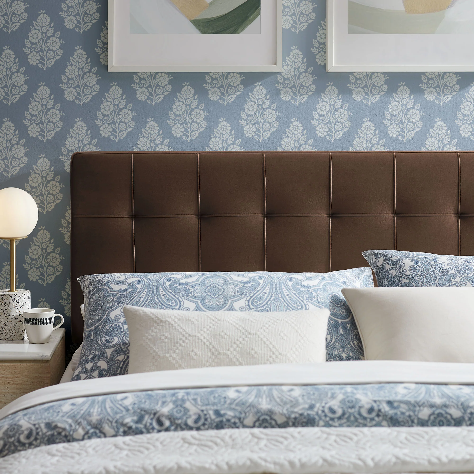 Lily Stain-Resistant Performance Velvet Queen Size Headboard by Modway - Image 21