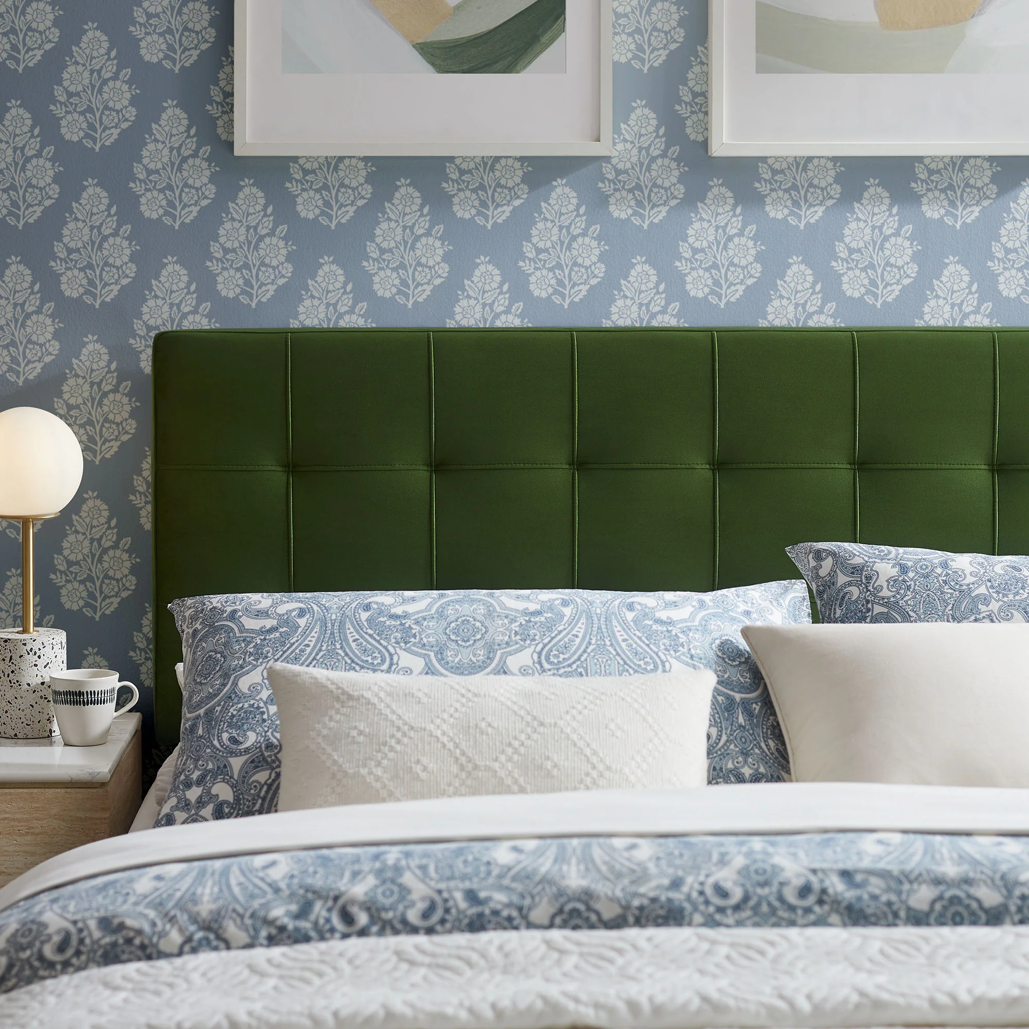 Lily Stain-Resistant Performance Velvet Queen Size Headboard by Modway - Image 29