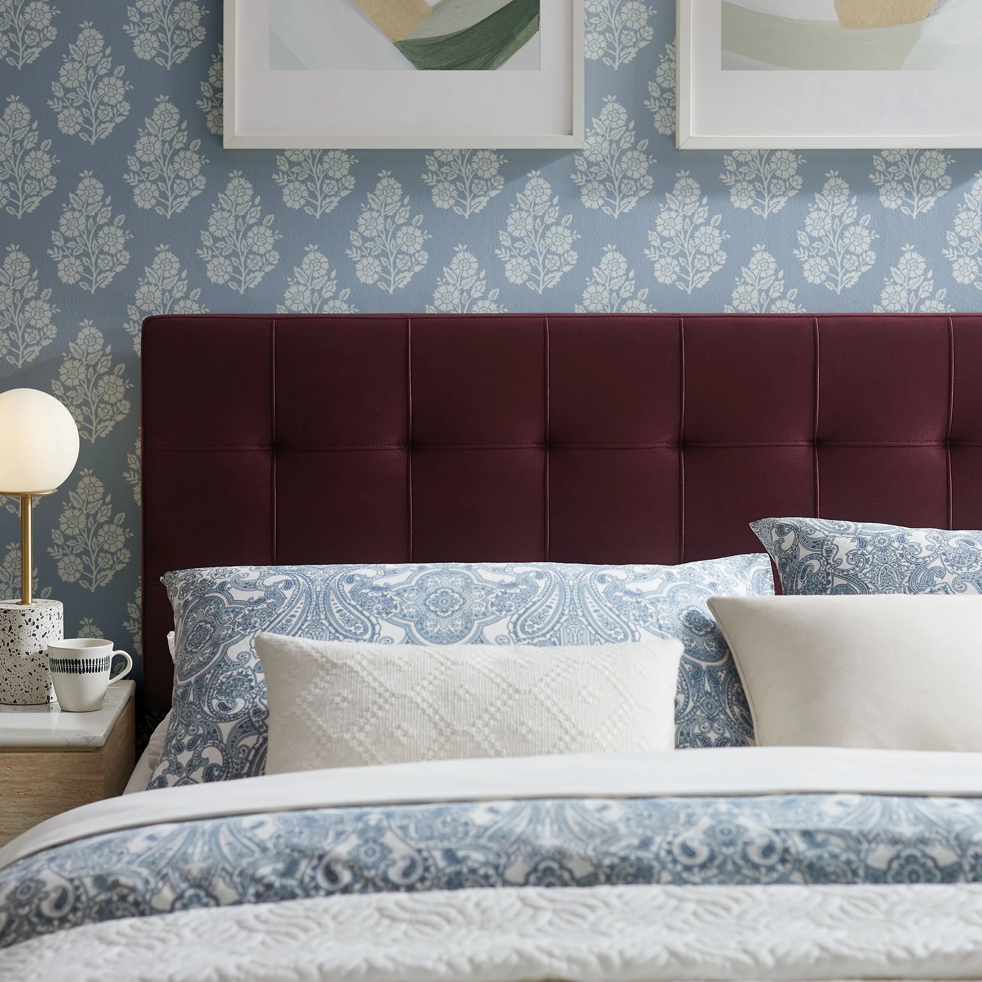 Lily Stain-Resistant Performance Velvet Queen Size Headboard by Modway - Image 37