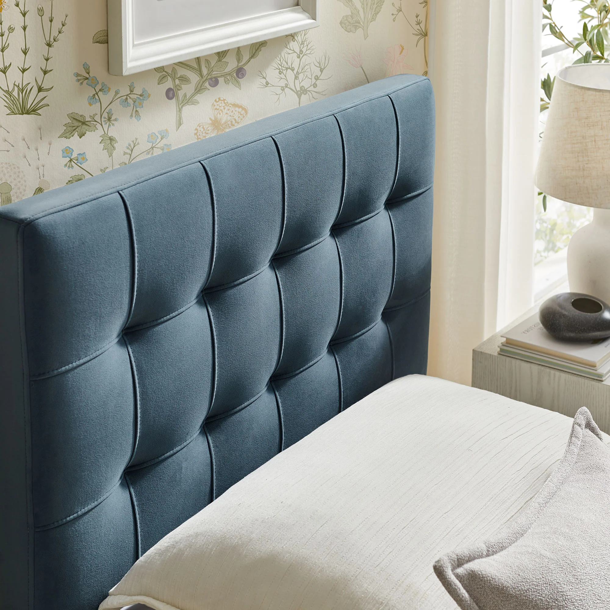Lily Stain-Resistant Performance Velvet Twin Size Headboard by Modway - Image 13