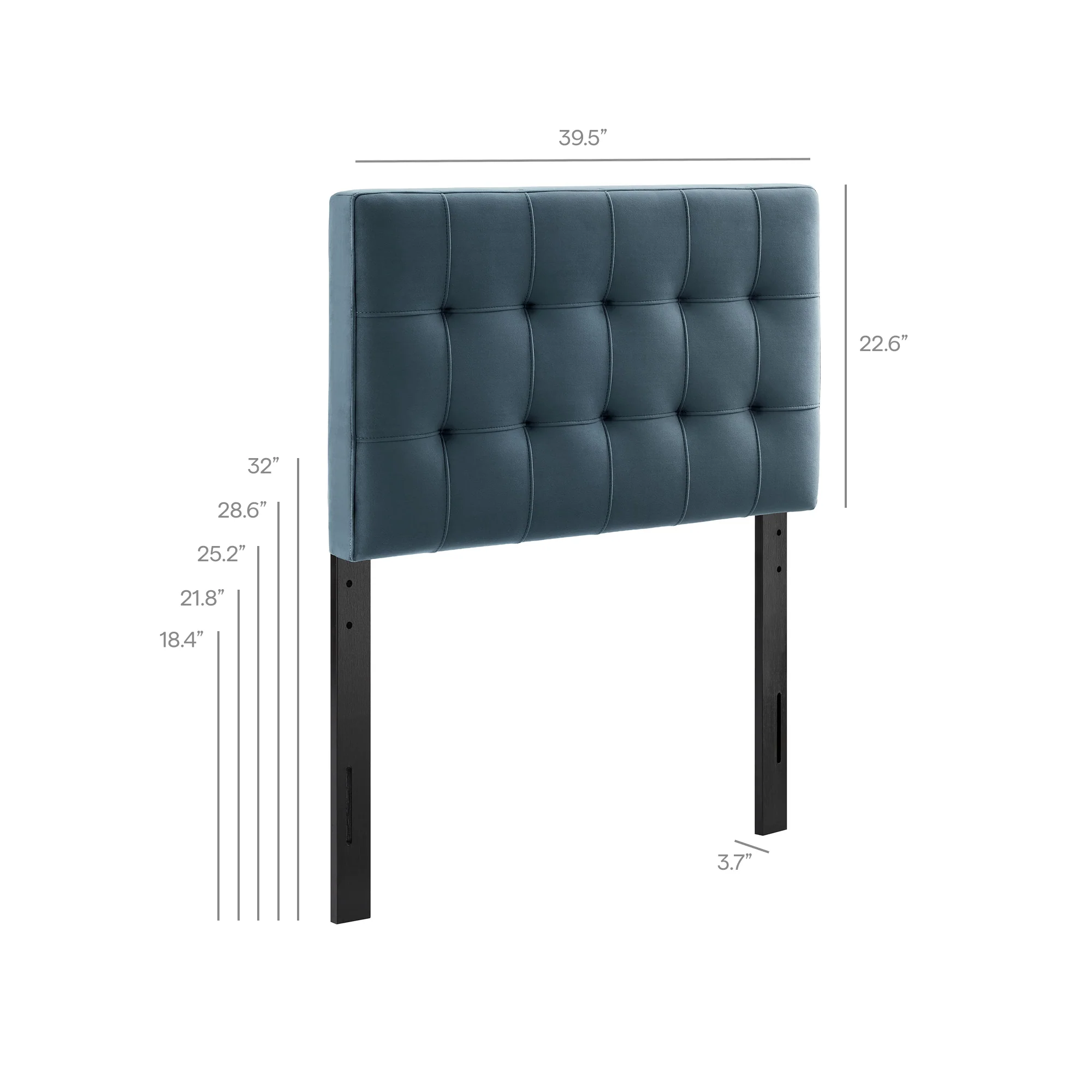 Lily Stain-Resistant Performance Velvet Twin Size Headboard by Modway - Image 16