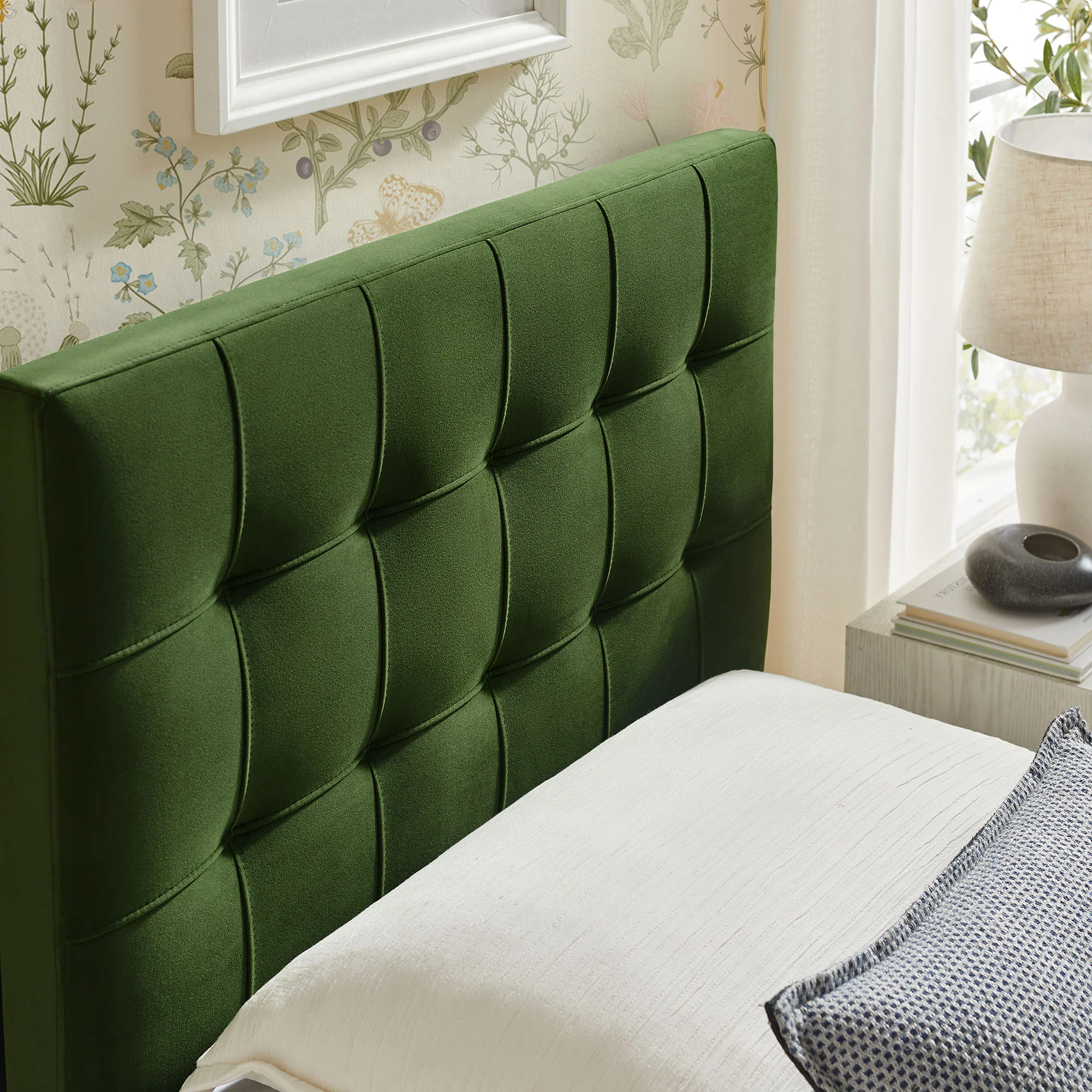 Lily Stain-Resistant Performance Velvet Twin Size Headboard by Modway - Image 29