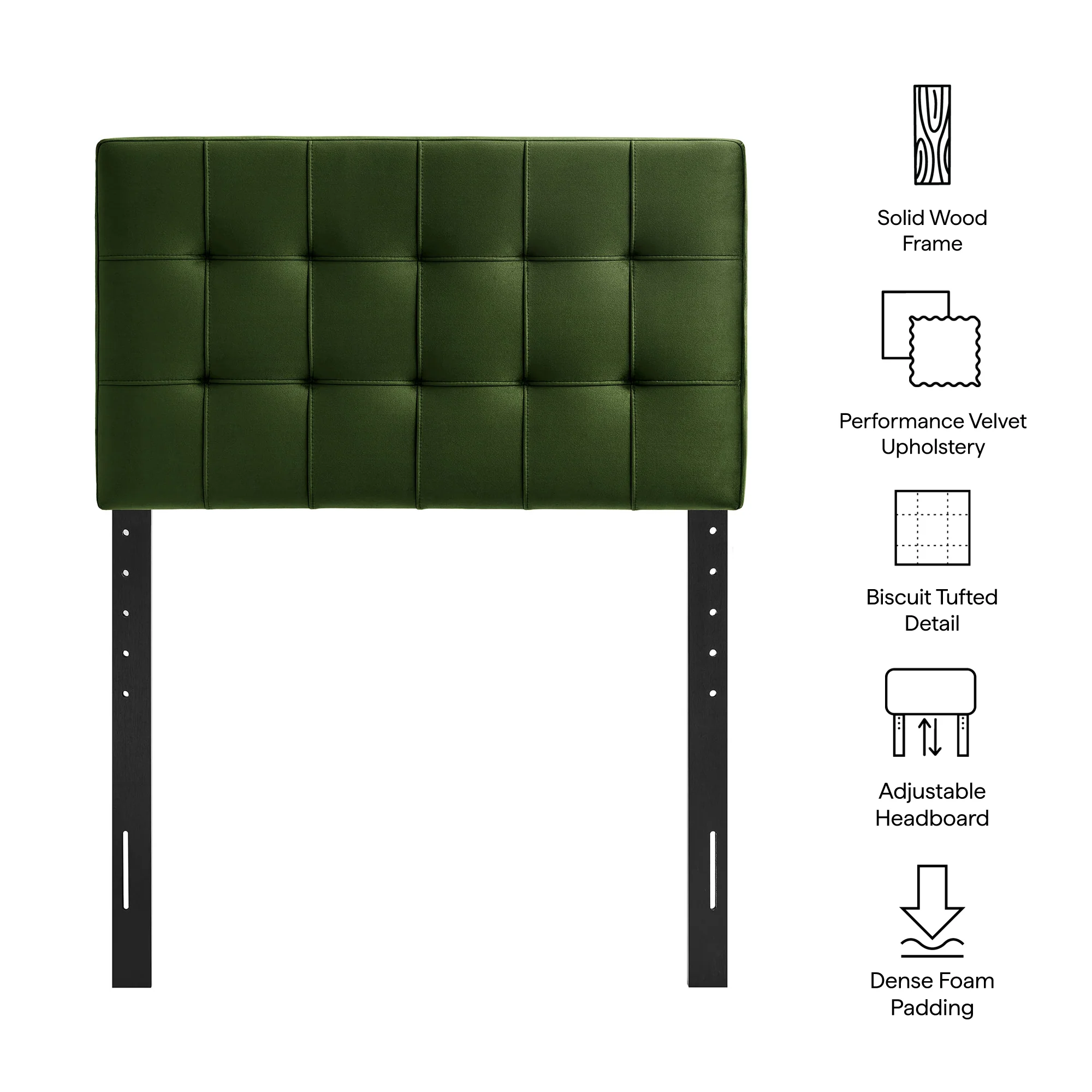 Lily Stain-Resistant Performance Velvet Twin Size Headboard by Modway - Image 31