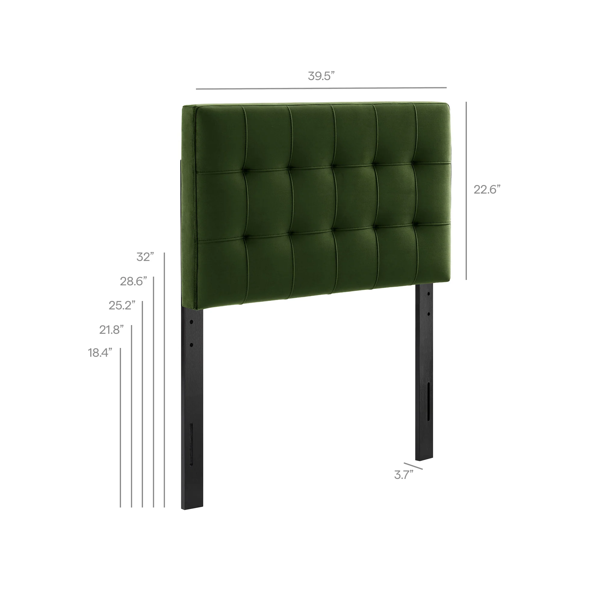Lily Stain-Resistant Performance Velvet Twin Size Headboard by Modway - Image 32