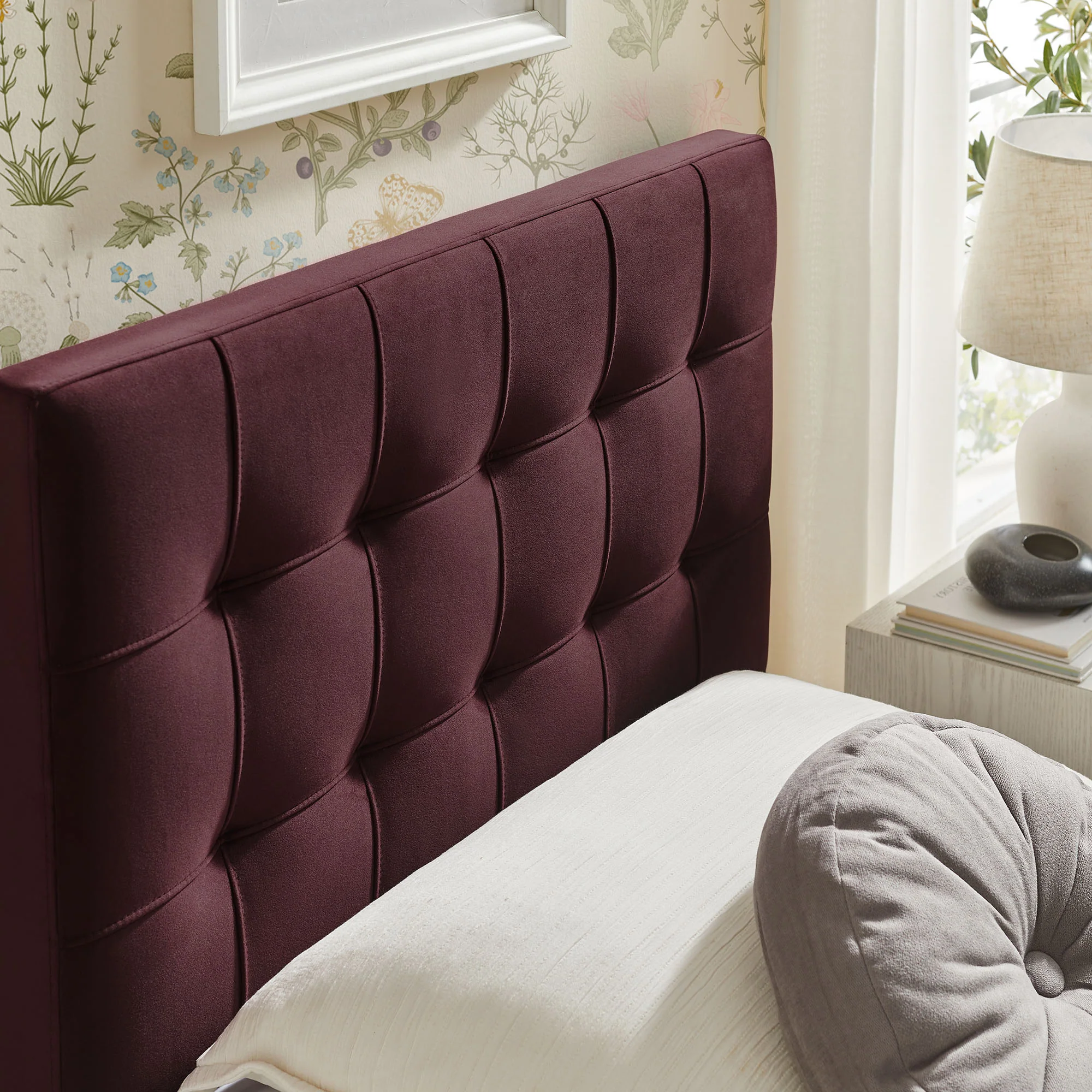 Lily Stain-Resistant Performance Velvet Twin Size Headboard by Modway - Image 37