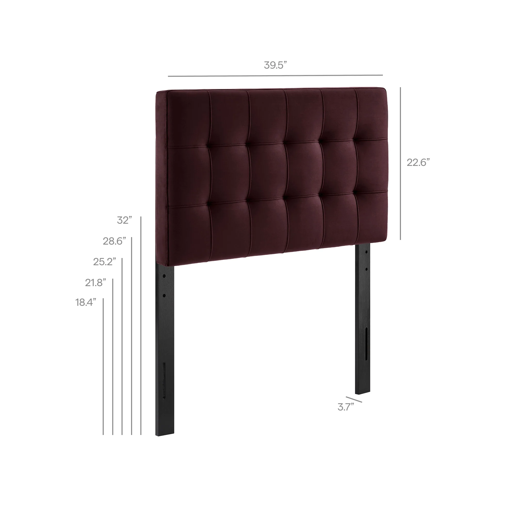Lily Stain-Resistant Performance Velvet Twin Size Headboard by Modway - Image 40