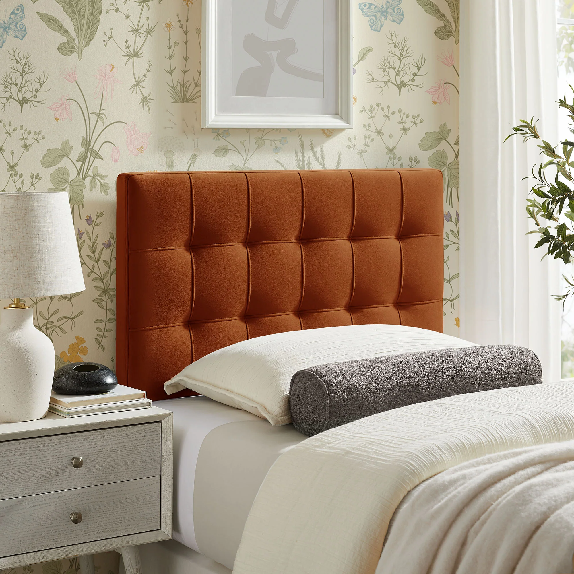 Lily Stain-Resistant Performance Velvet Twin Size Headboard by Modway - Image 46