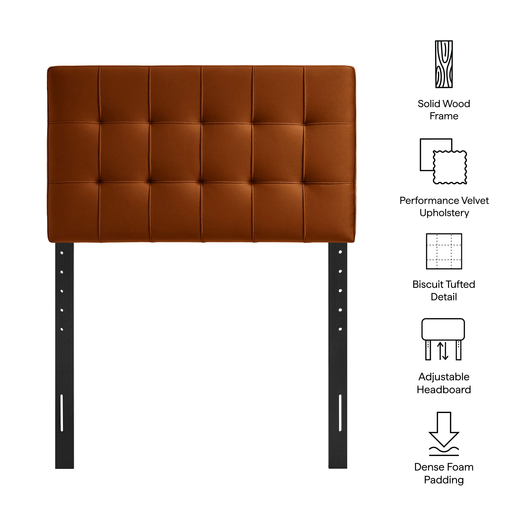 Lily Stain-Resistant Performance Velvet Twin Size Headboard by Modway - Image 47