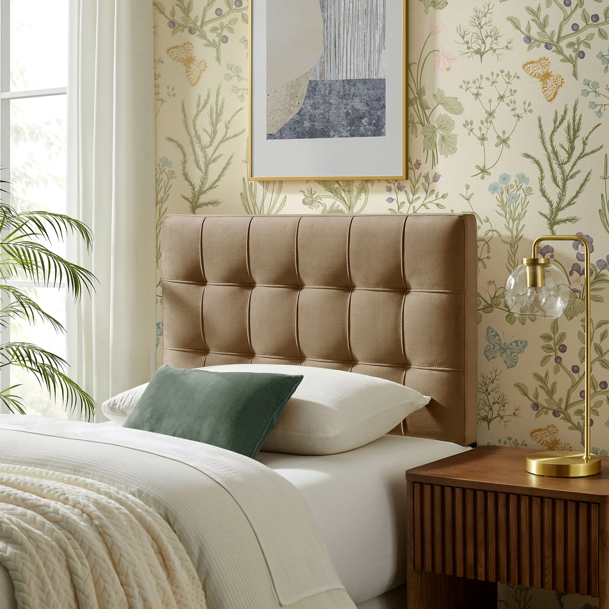 Lily Stain-Resistant Performance Velvet Twin Size Headboard by Modway - Image 54