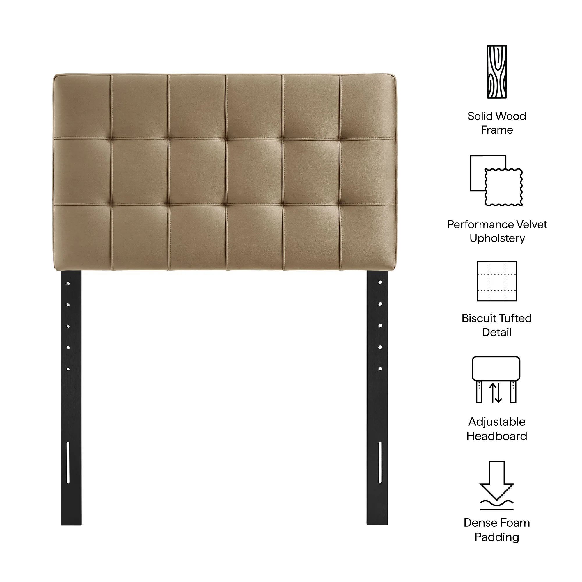 Lily Stain-Resistant Performance Velvet Twin Size Headboard by Modway - Image 55
