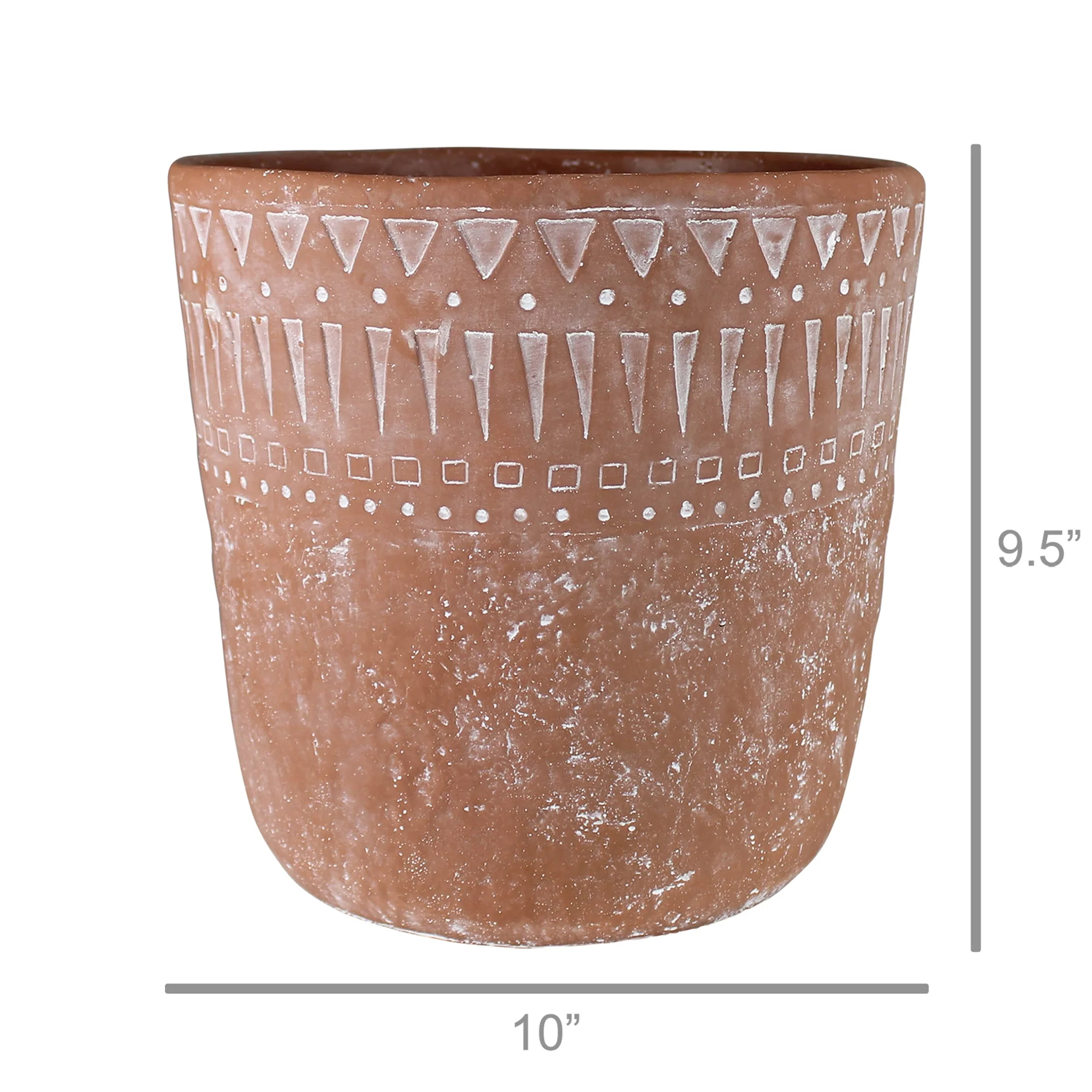 Lima Cachepot, Cement, Terra Cotta - Large Set Of 2 By HomArt - Image 2