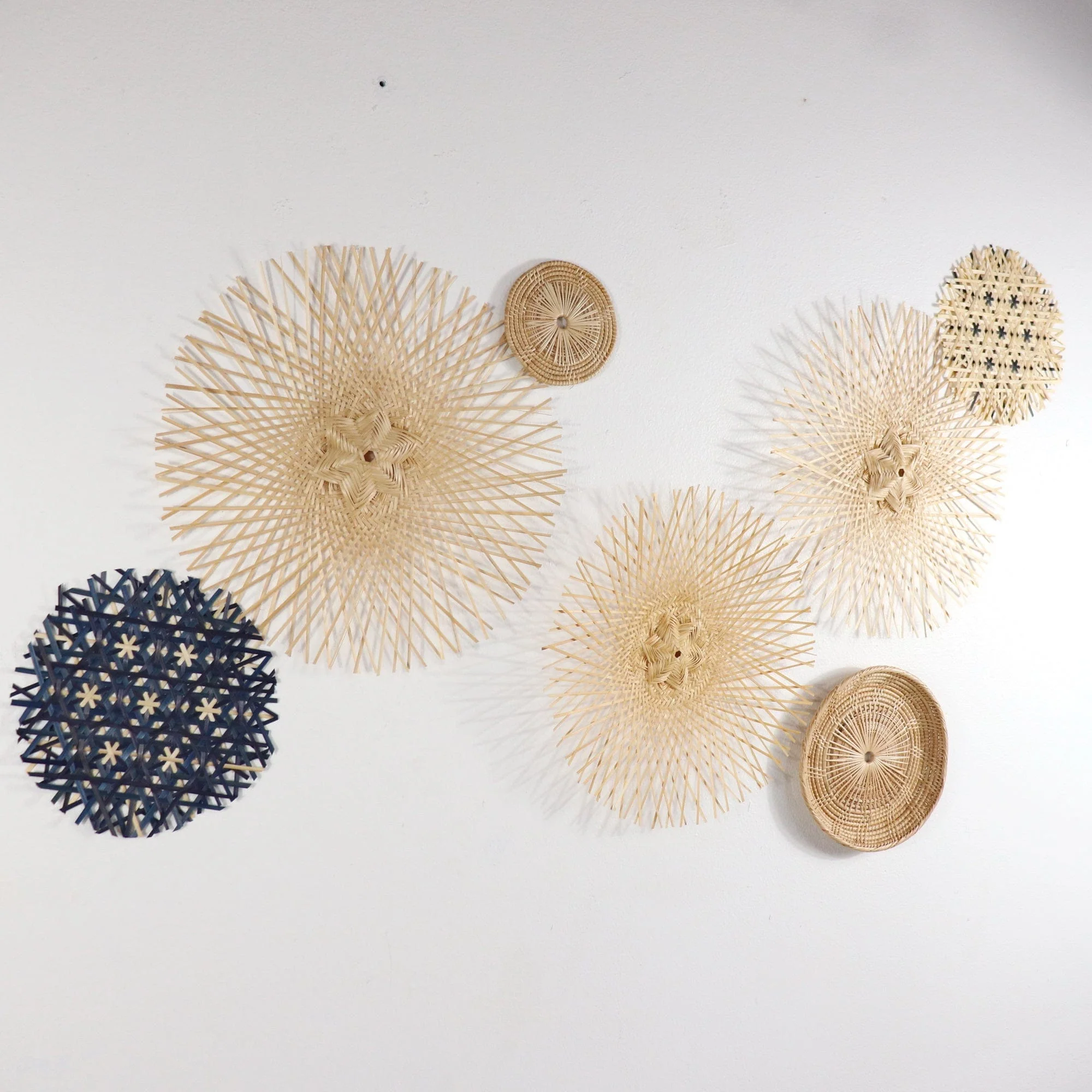 Lin La Da - Bamboo And Rattan Wall Hanging Decor Set Of 7 By Thaihome - Image 3