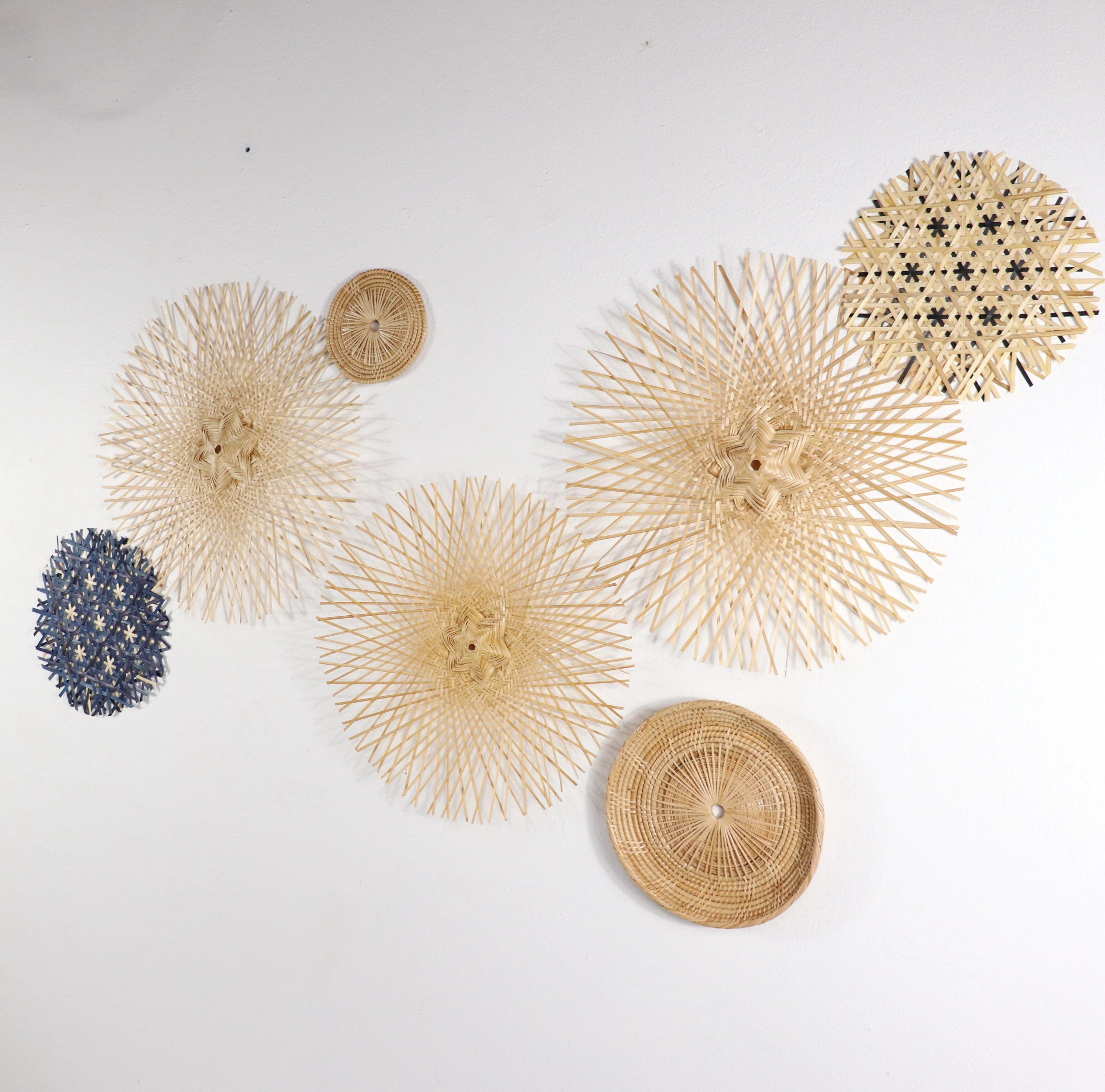Lin La Da - Bamboo And Rattan Wall Hanging Decor Set Of 7 By Thaihome - Image 4