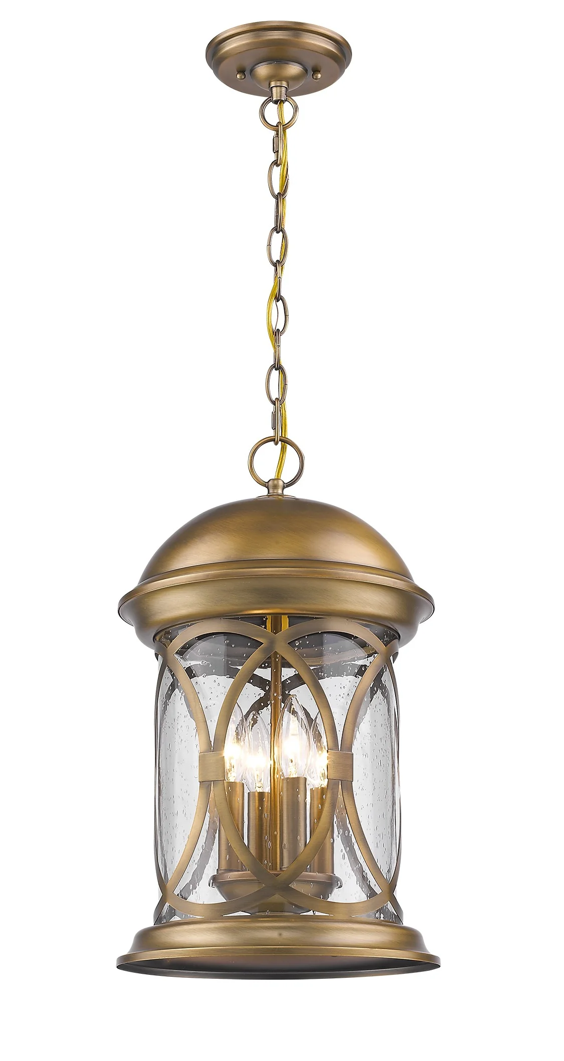 Lincoln 4-Light Antique Brass Hanging Light By Homeroots - Image 2