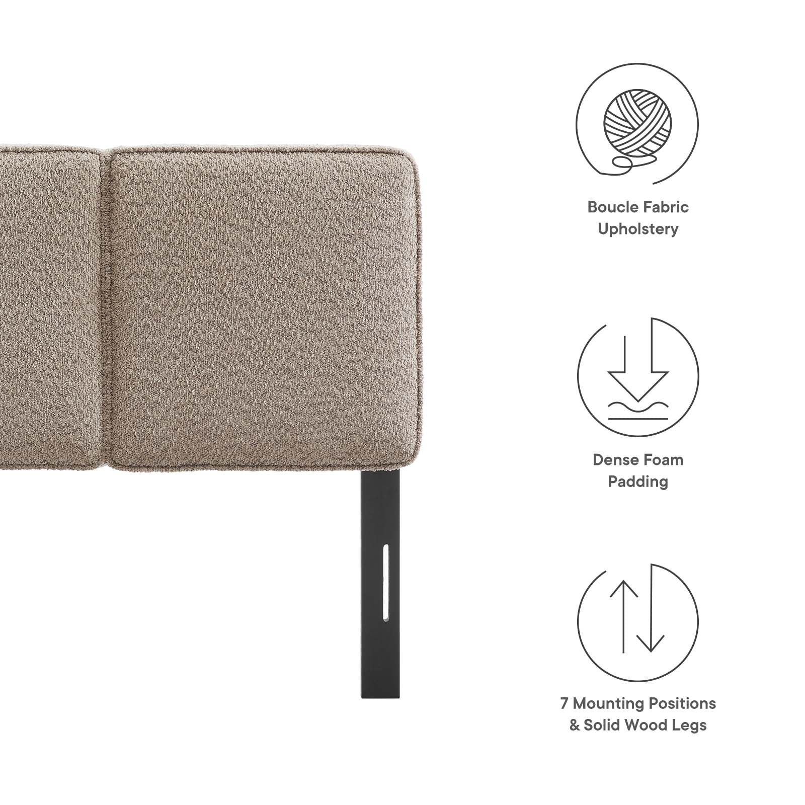 Lindee Boucle Fabric Twin Headboard By Modway - MOD-7145 - Image 13