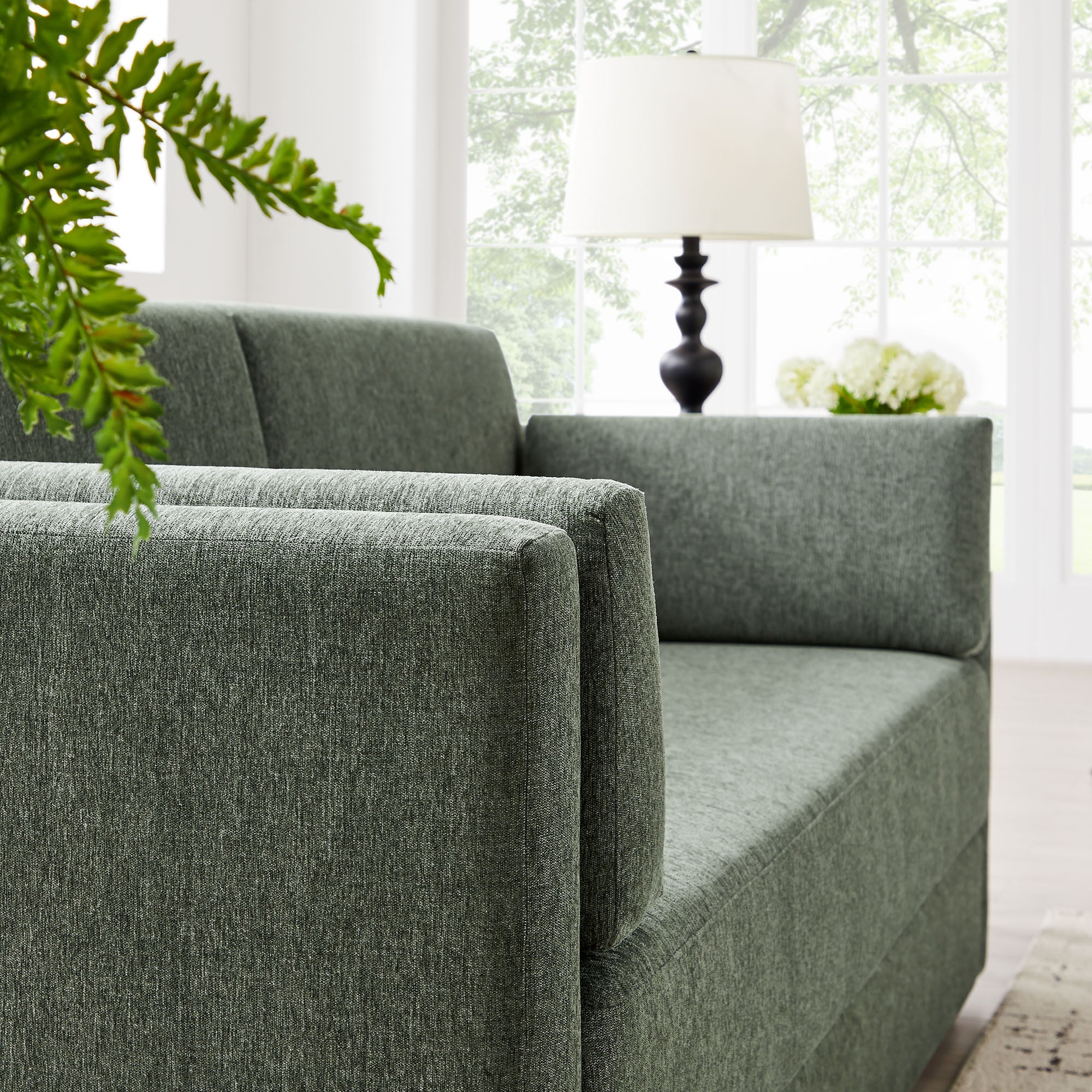 Linden Upholstered Heathered Chenille Sofa by Modway - Image 15