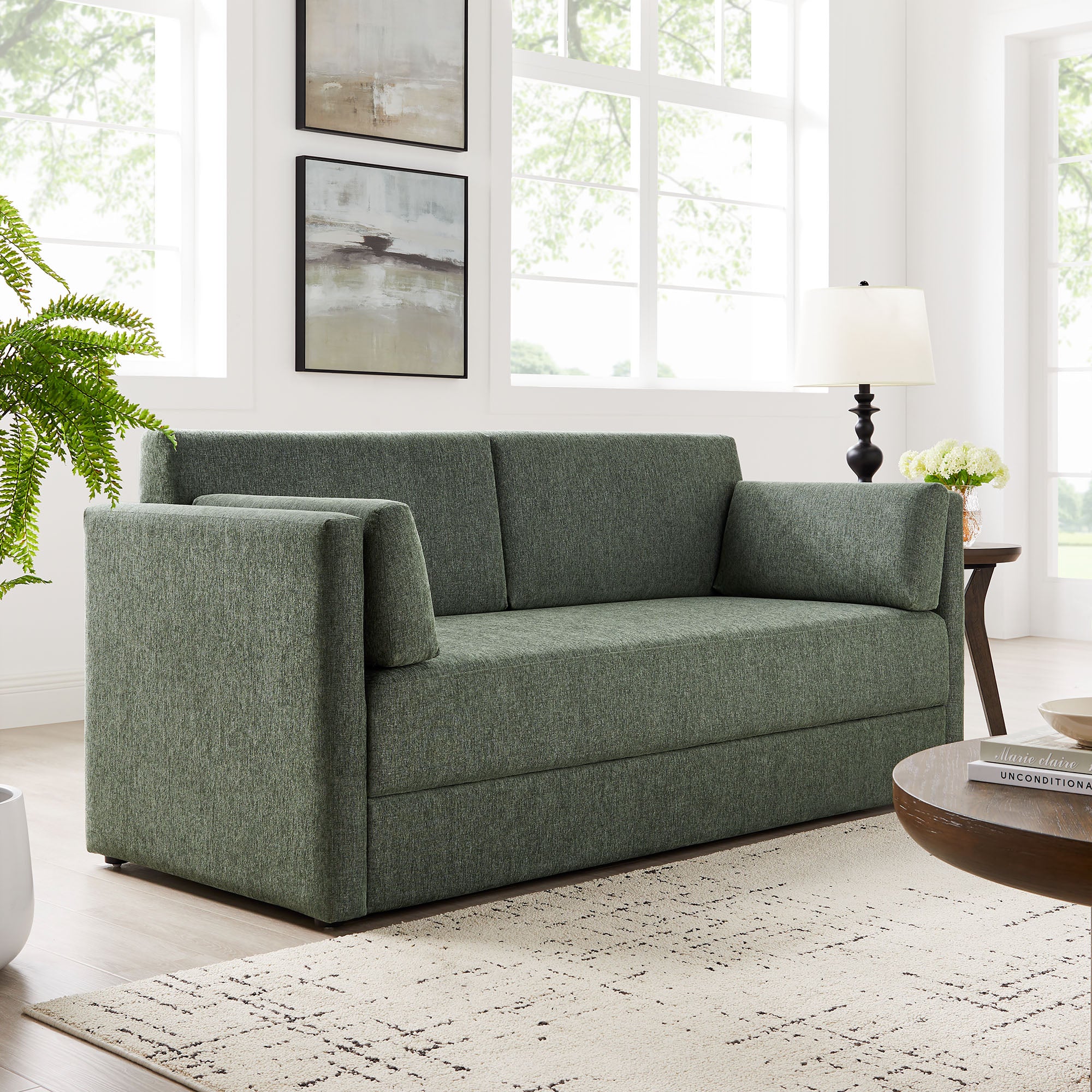 Linden Upholstered Heathered Chenille Sofa by Modway - Image 16