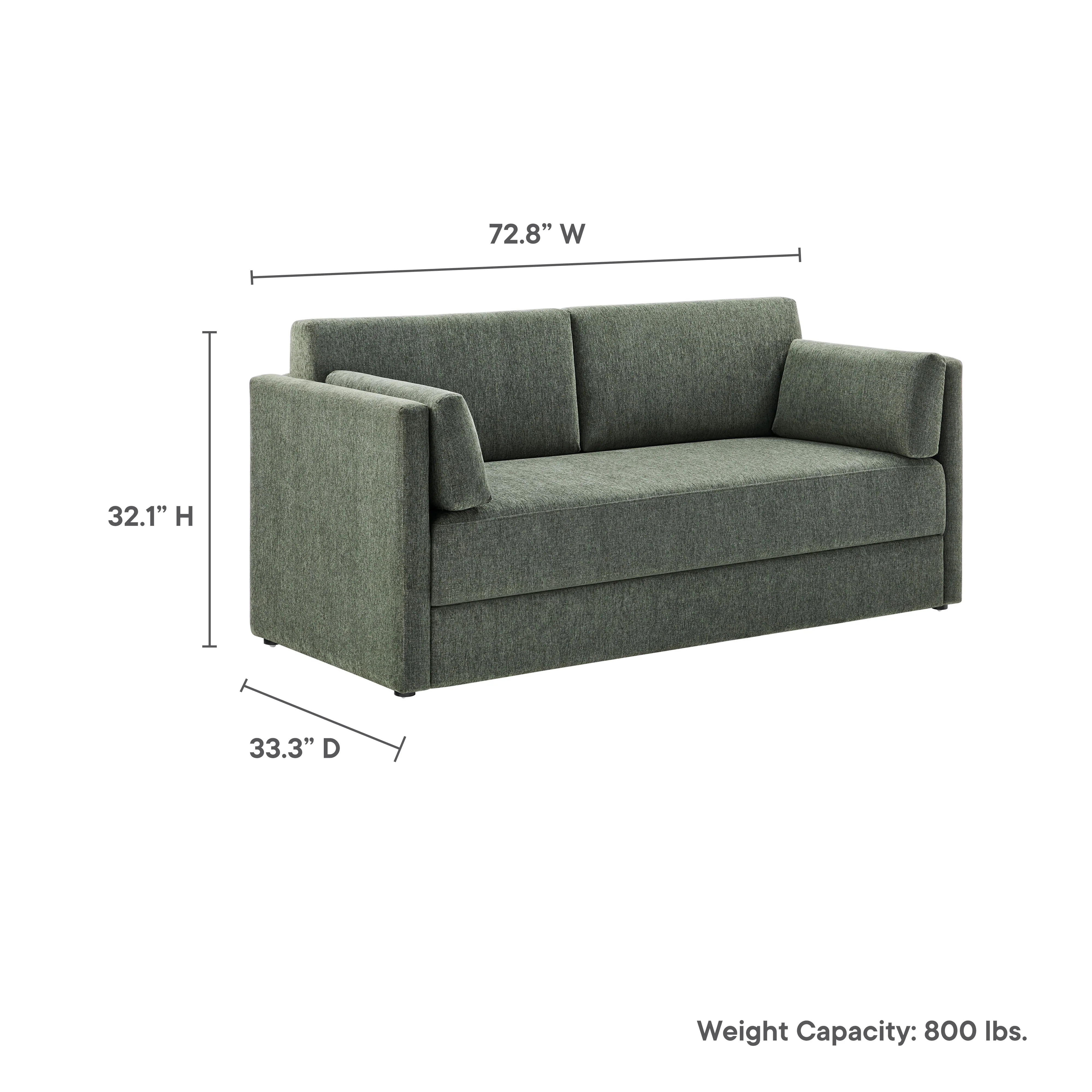 Linden Upholstered Heathered Chenille Sofa by Modway - Image 18